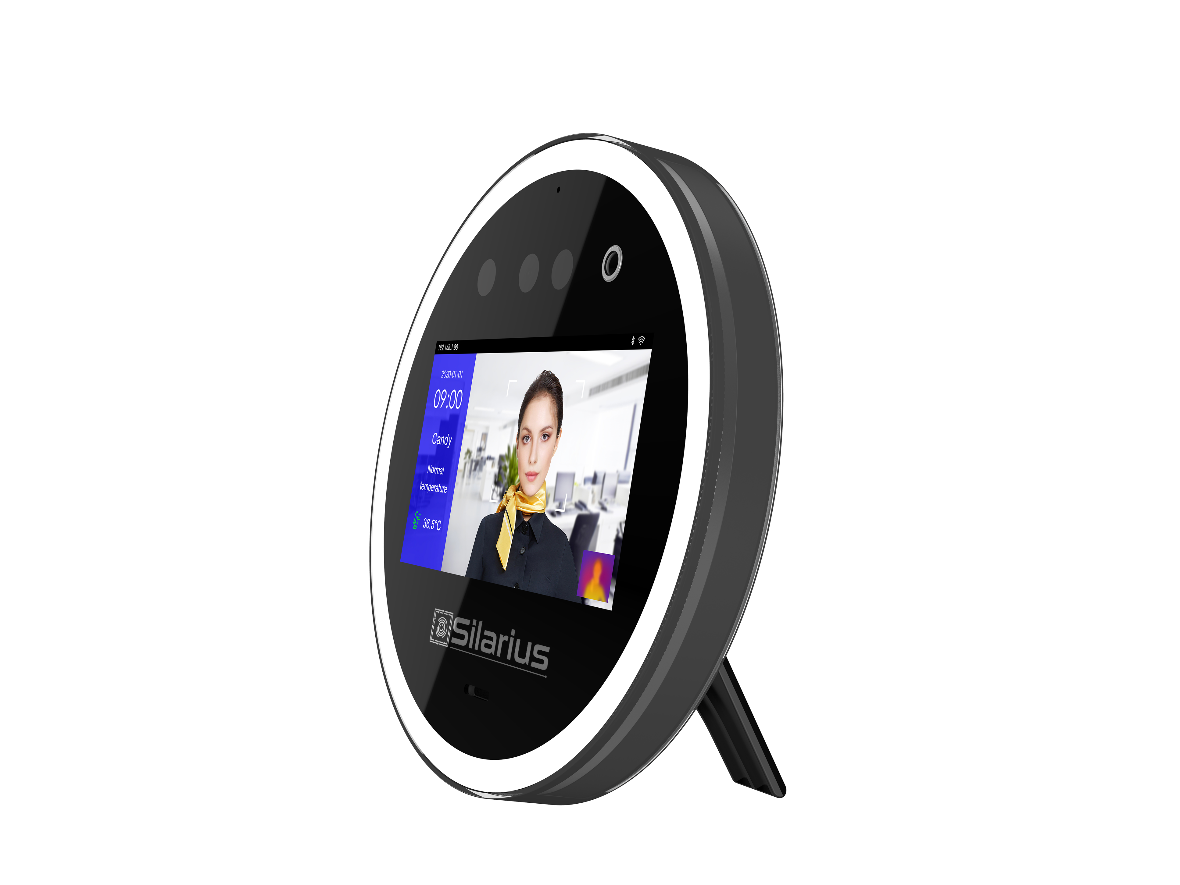 Silarius SIL‐ACCESSTEMP Smart Facial Time Attendance Access Control Terminal with Temperature Measurement , Employee time management Device (NDAA Compliant)