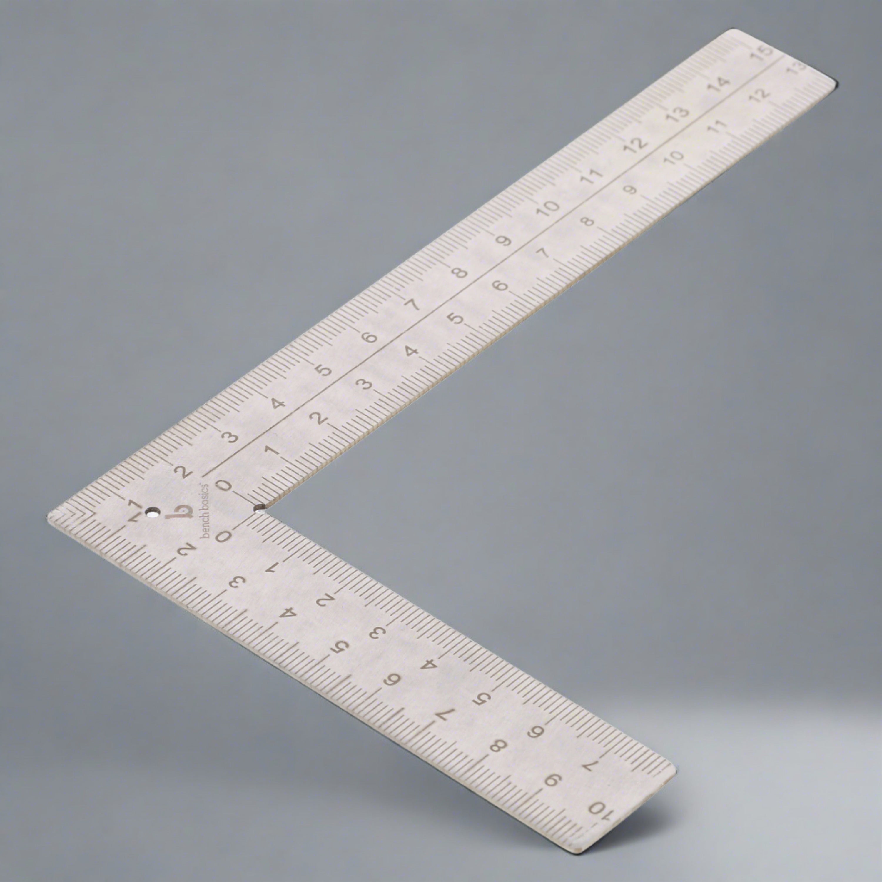 Square Metric Ruler for Metalsmiths and Jewelers, Stainless Steel, 90°