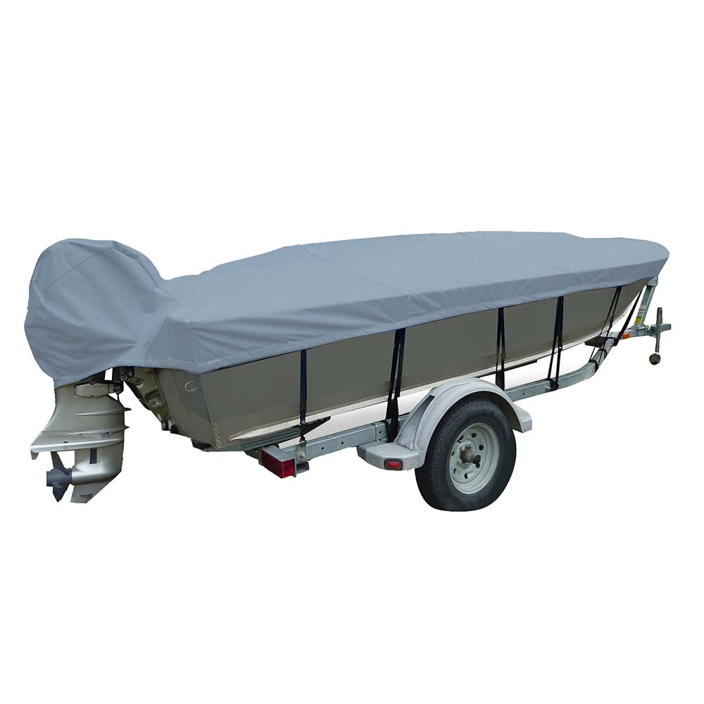 Carver Poly-Flex Ii Wide Series Styled-To-Fit Boat Cover F/17.5&#39; V-Hull Fishing Boats - Grey,WBAUVA001346347