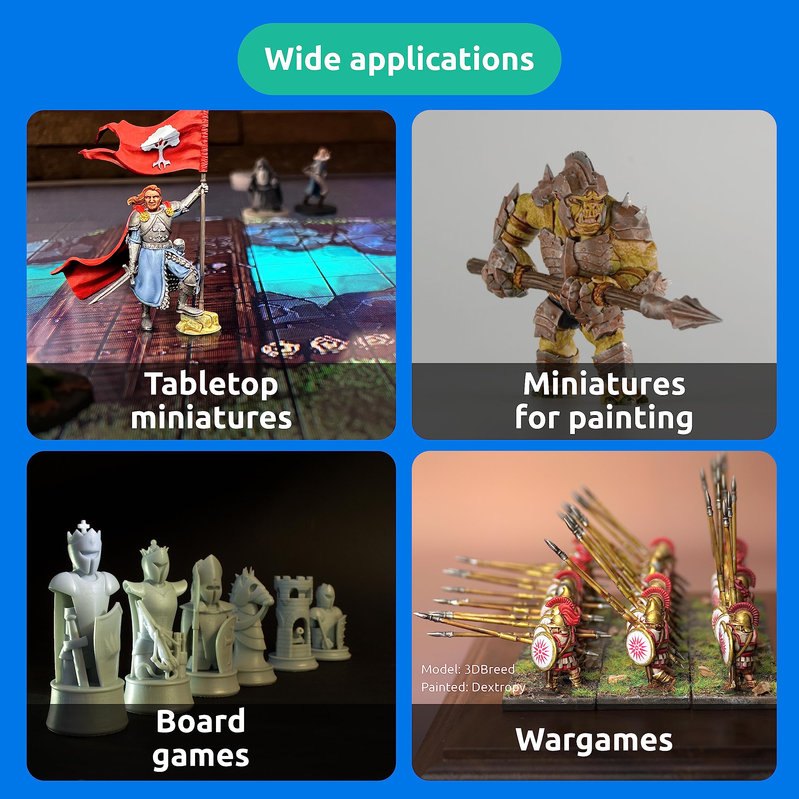 Ameralabs Tgm 7 3D Wargaming Resin For Tabletop Miniatures   Tough, High Resolution, Low Odor, Fast Curing 3D Printing Liquid Fo