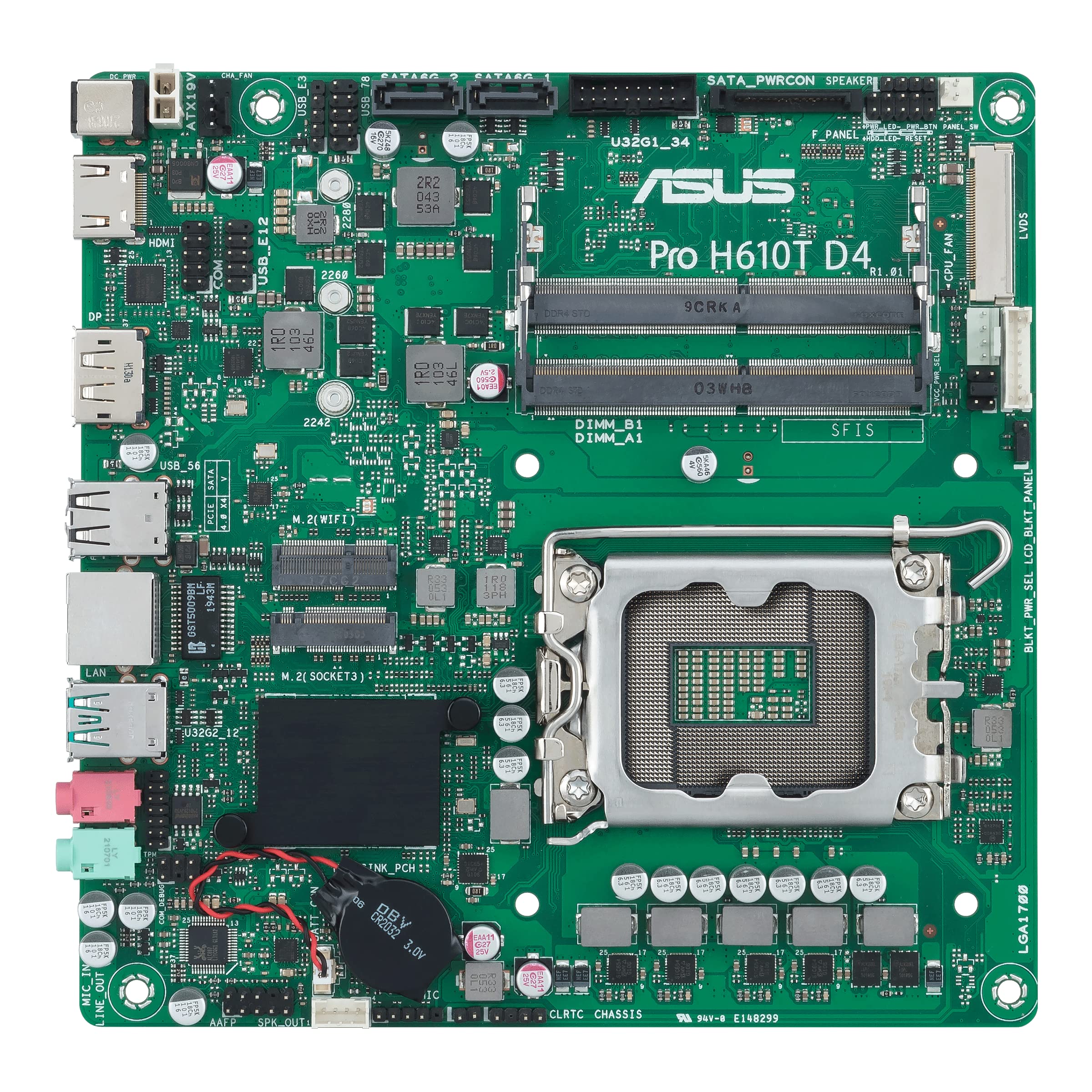 Asus Pro H610T D4 Csm Lga 1700(Intel 12Th Gen&Intel Vpro)Tco Optimized Commercial Motherboard (Pcie 4.0,Dp,Lvds,So Dimm Ddr4,Usb