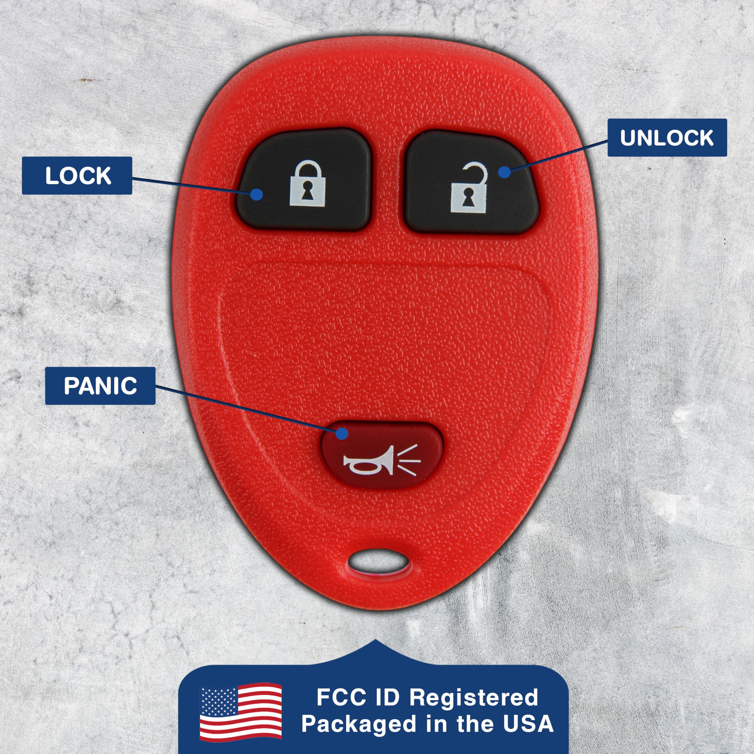 Keylessoption Keyless Entry Remote Control Car Key Fob Replacement For 15913420 Red