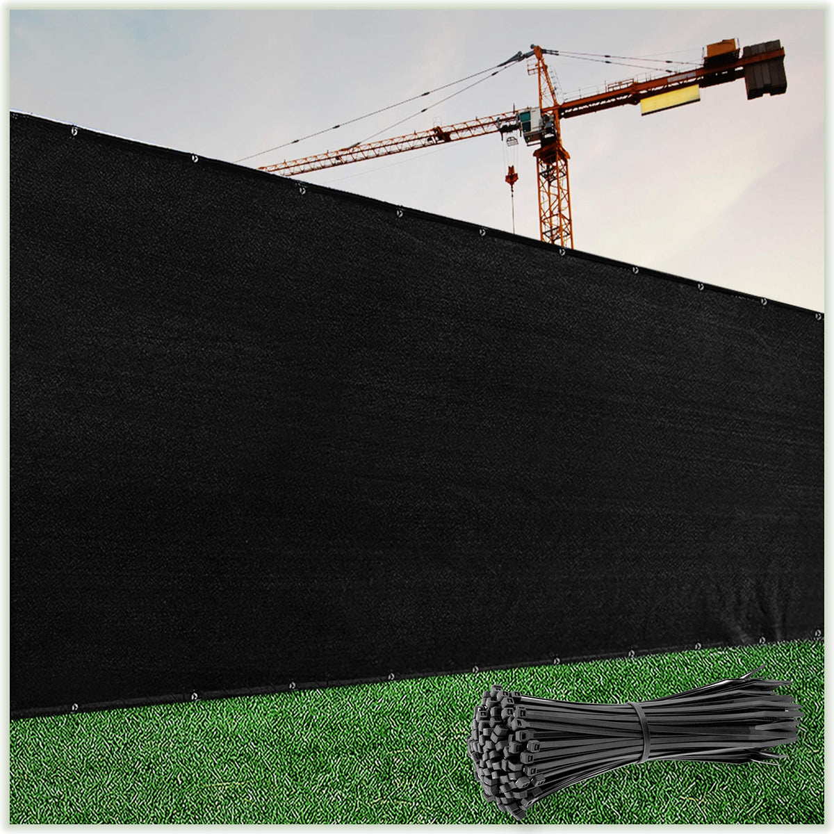 Colourtree Customized Size Fence Screen Privacy Screen Black 8 X 148   Commercial Grade 170 Gsm   Heavy Duty   3 Years Warranty