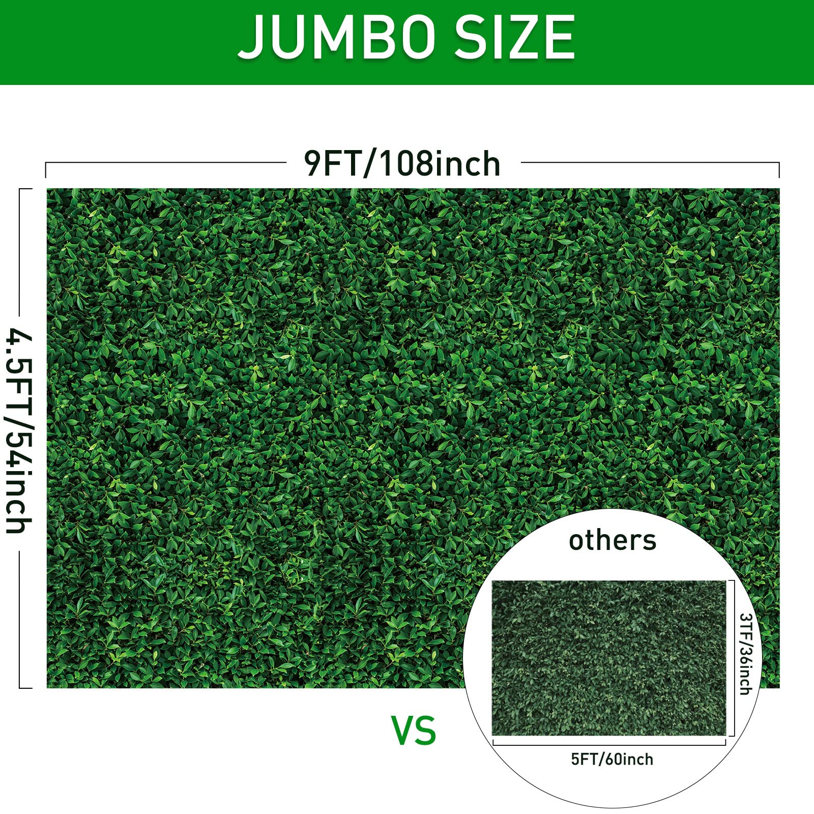 54 X 108 Inches Jumbo Green Leaves Photography Leaf Backdrop 3D Waterproof Tree Leaves Background Photo Booth Prop Green Leaf Ta