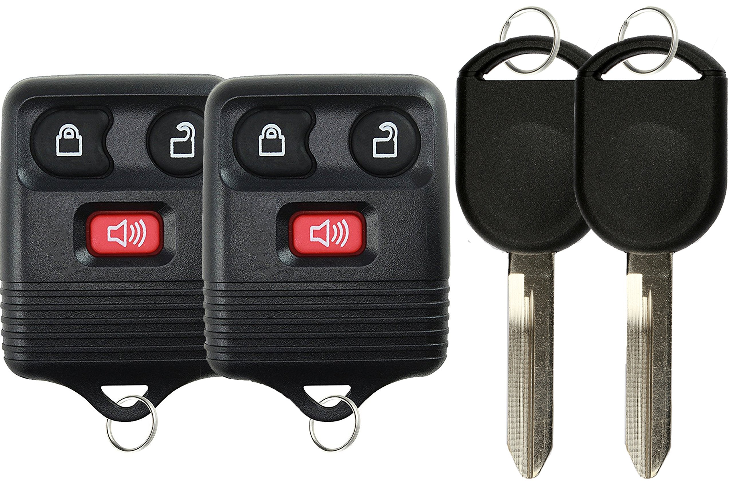 KeylessOption Keyless Entry Remote Control Fob Uncut Blank Car Ignition Key for GQ43VT11T, CWTWB1U345 (Pack of 2)