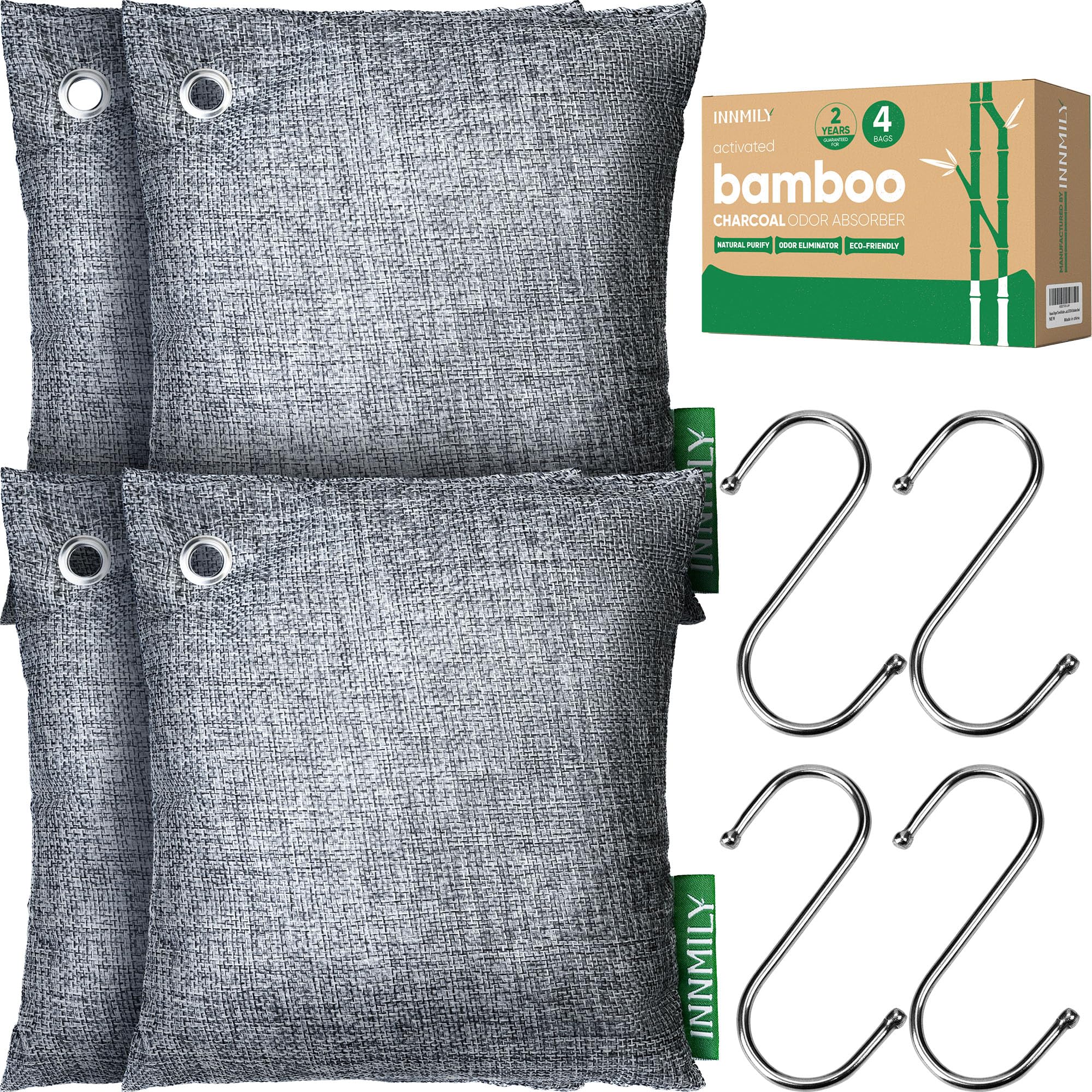 Activated Charcoal Odor Absorber, Odor Eliminator For Strong Odor,Bamboo Charcoal Air Purifying Bags For Home Car Closet Pet, Sm