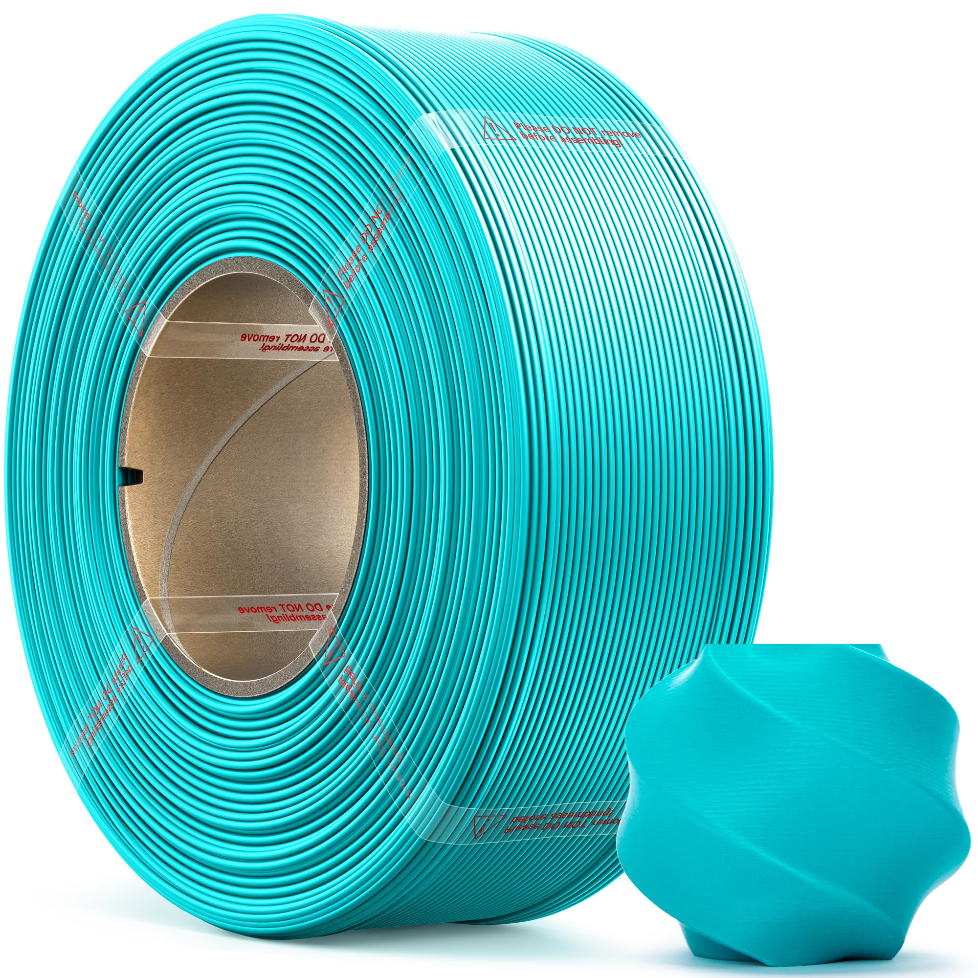 MarsWork PLA Basic, Pre-Dried Refill Filament 1kg (2.2lbs) for Reusable Spools, 1.75mm Spool-Less 3D Printing Filament Teal, Com