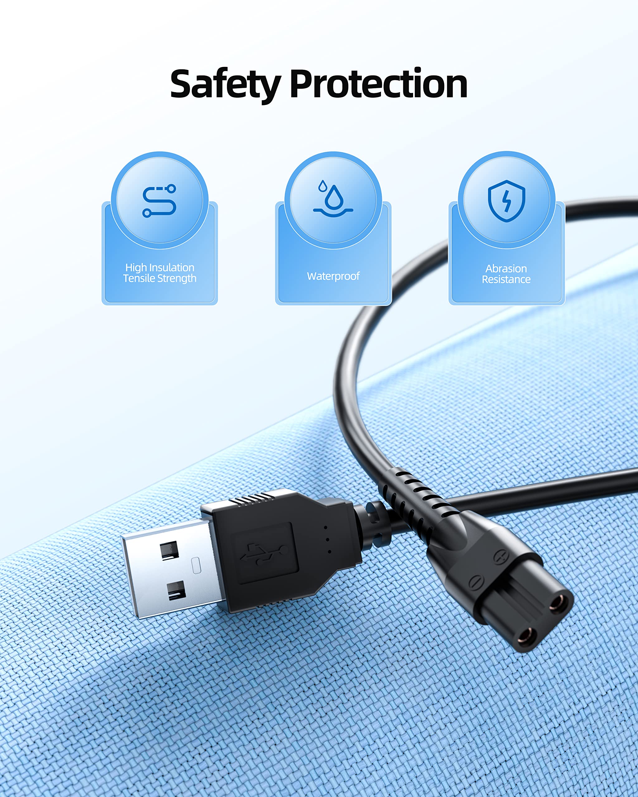 Usb Charger Cord Cable Fit For Manscaped Lawn Mower 3.0/2.0 Electric Trimmer Shaver Razor