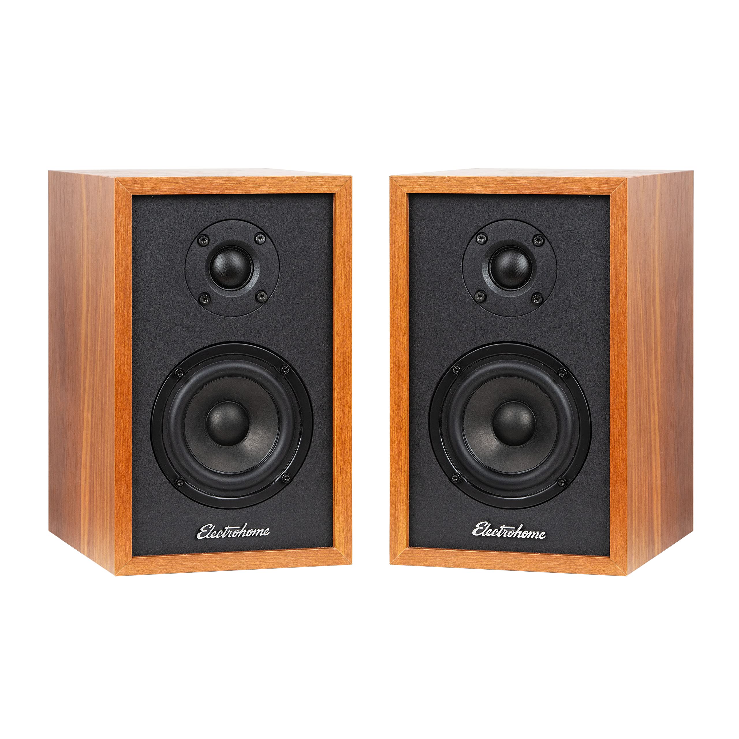 Electrohome Berkeley 2.0 Stereo Powered Bookshelf Speakers with Built-in Amplifier and 3 Drivers for Turntable, TV, PC and Wirel