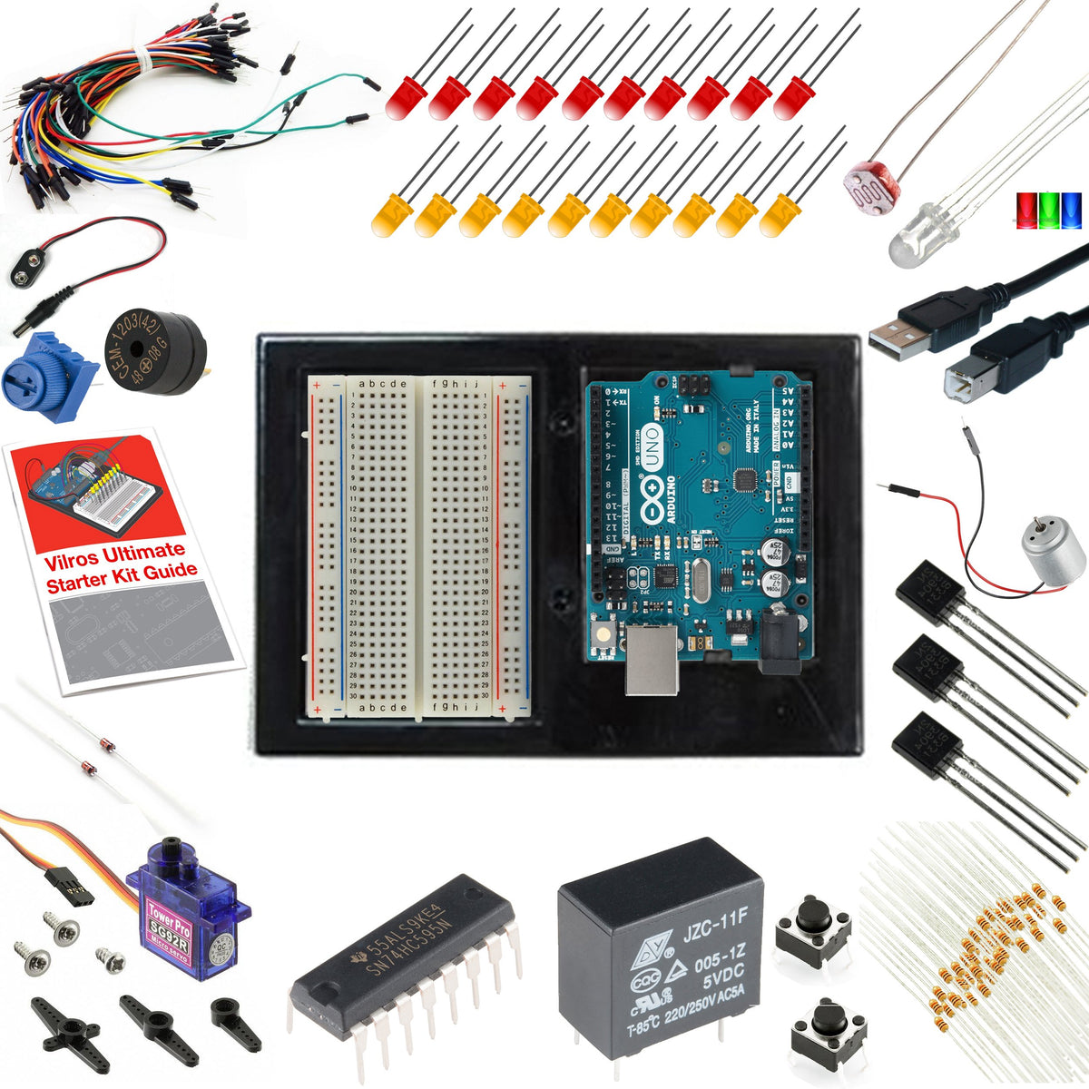 Arduino Uno 3 Ultimate Starter Kit Includes 12 Circuit Learning Guide ...