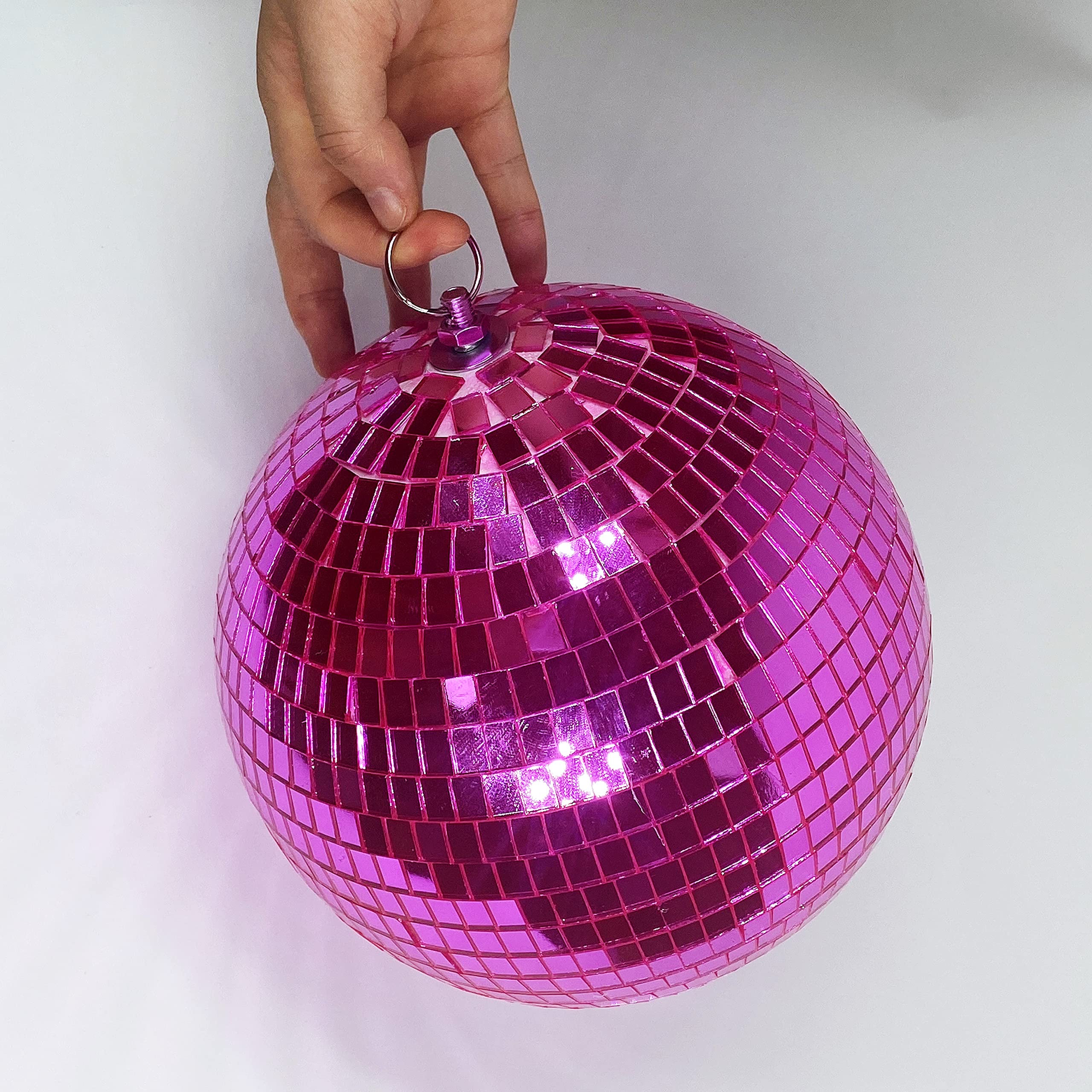 8'' Mirror Disco Ball   Cool And Fun Hanging Party Disco Ball For Big Party Decorations, Party Design?Decorate (8 Inch, Pink)