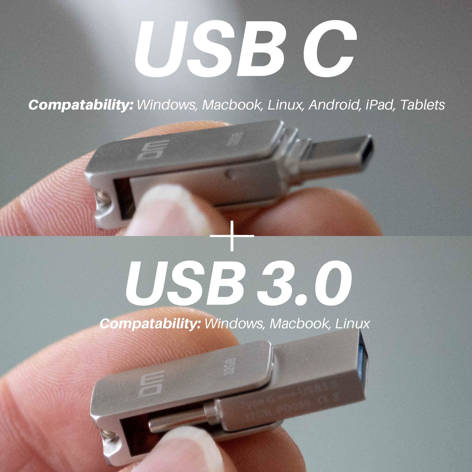 Usb C And Usb 3.0 Waterproof 32Gb Flash Drive � 2 In 1 Type C Usb With Ultra Fast Transfer Speed � Dynon Metrics Machined Alloy Casing Otg Memory Stick � For Ipad, Android, Macbook, Pc, Iphone 15