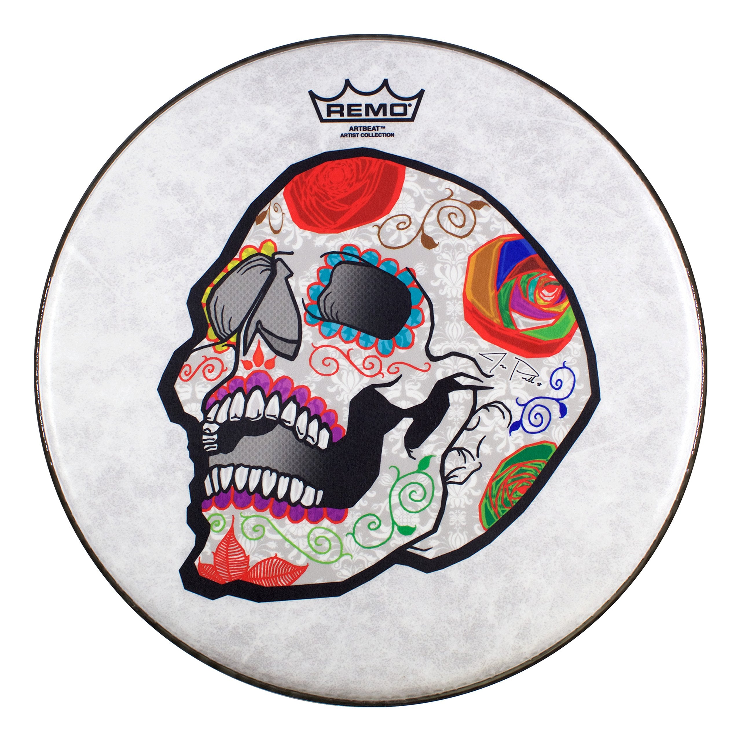 Remo Artbeat Artist Collection Drumhead   Jos� Pasillas, Candy Skull