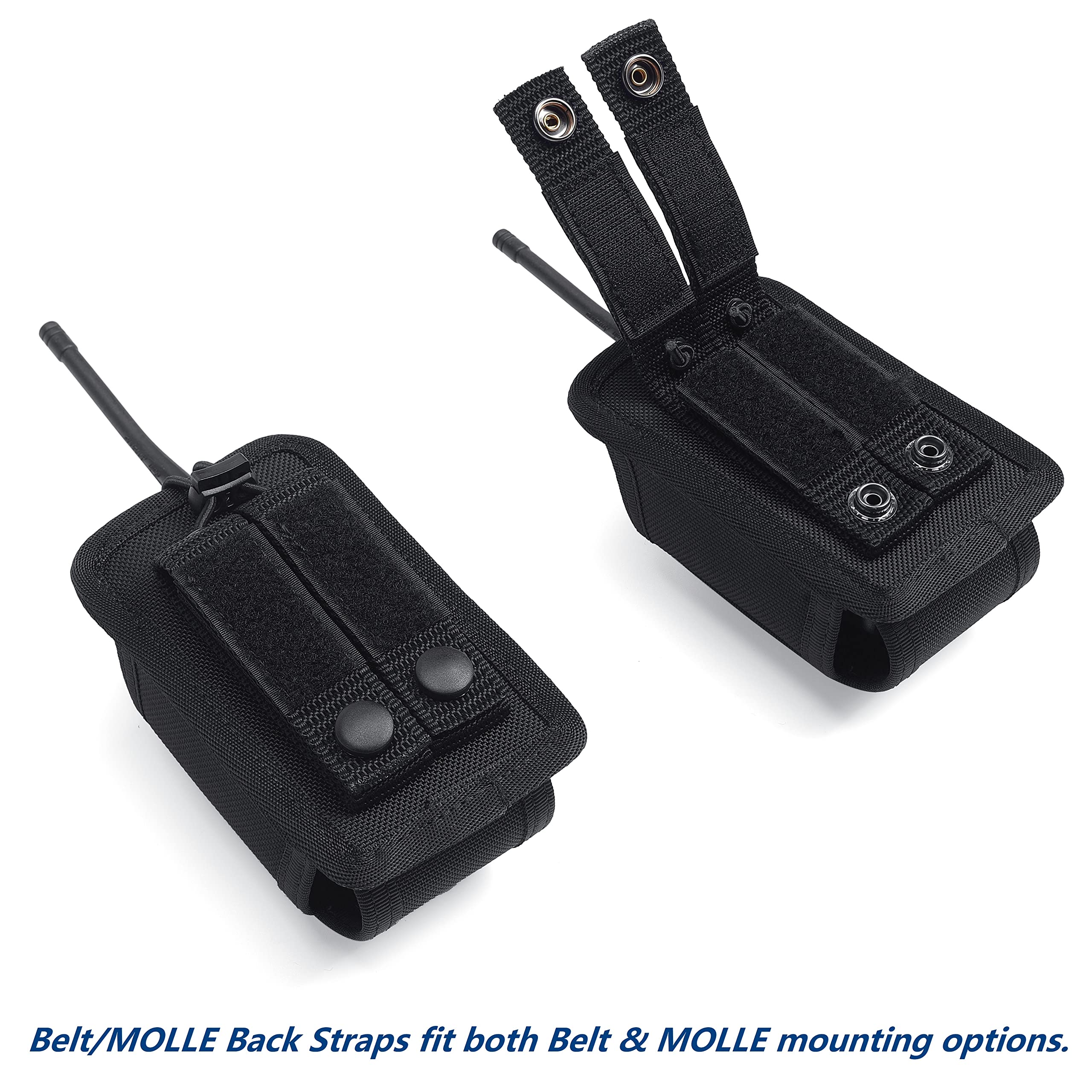 Tacnex Universal Radio Holster Tactical Radio Holder Elastic Walkie Talkies Pouch Two Ways Radio Nylon Case W/Molle Strap Duty B