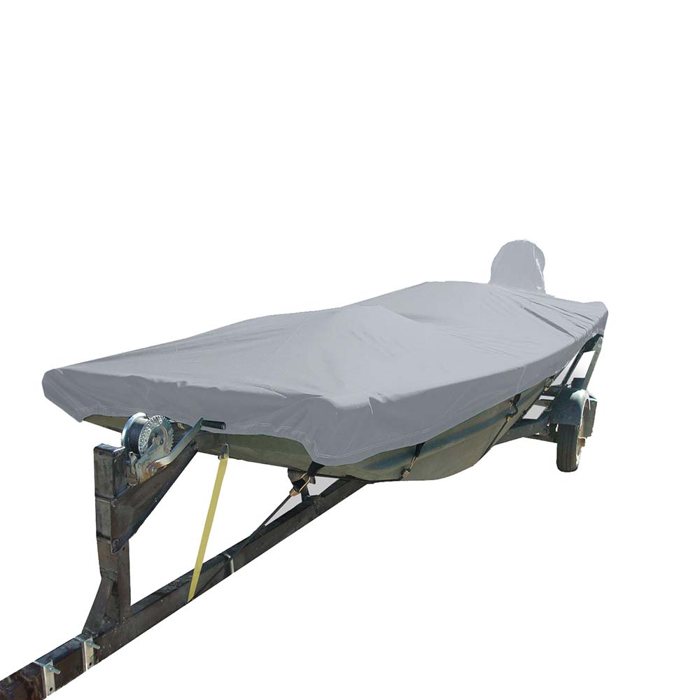 Carver Poly-Flex Ii Styled-To-Fit Boat Cover F/12.5&#39; Open Jon Boats - Grey,WBAUVA001346349