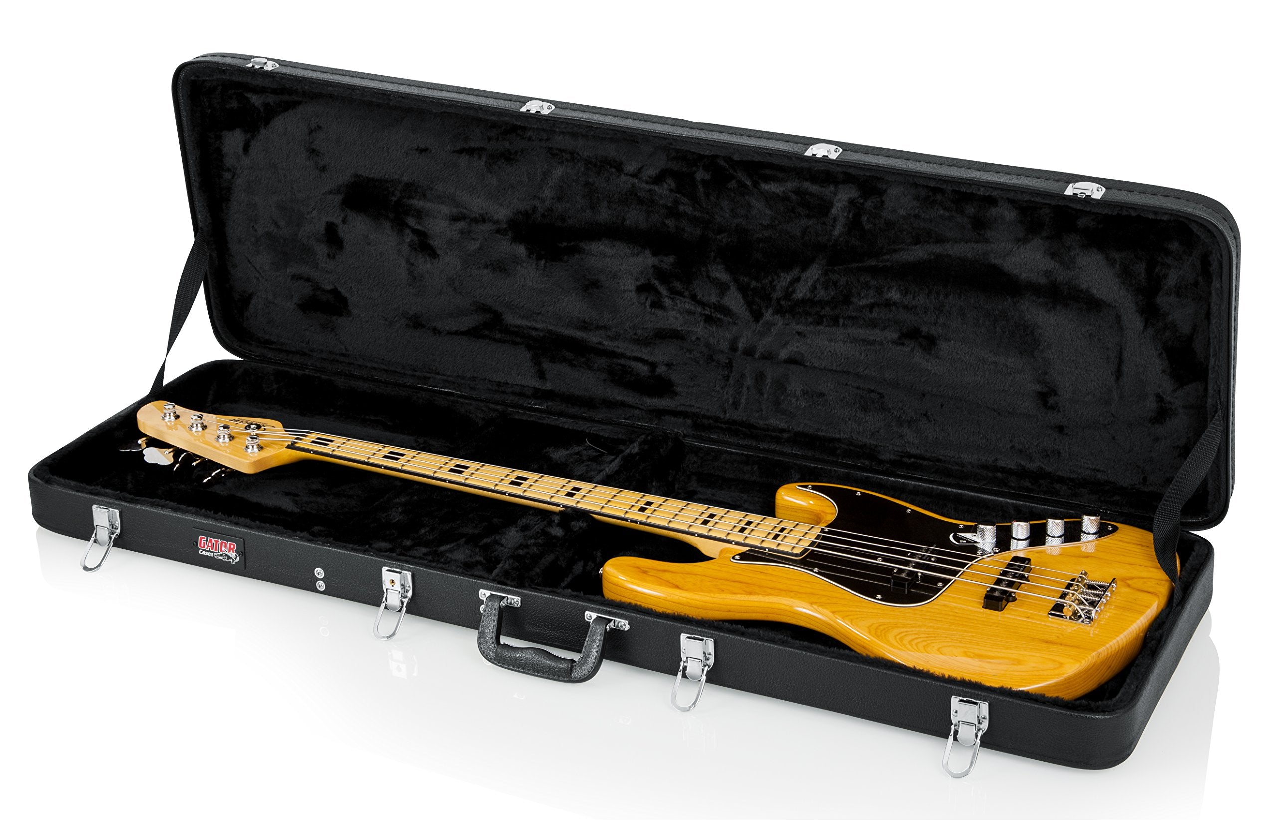 Gator Cases Hard Shell Wood Case For Electric Bass Guitars; Fits Fender Precision/Jazz Bass, & More (Gwe Bass),Black