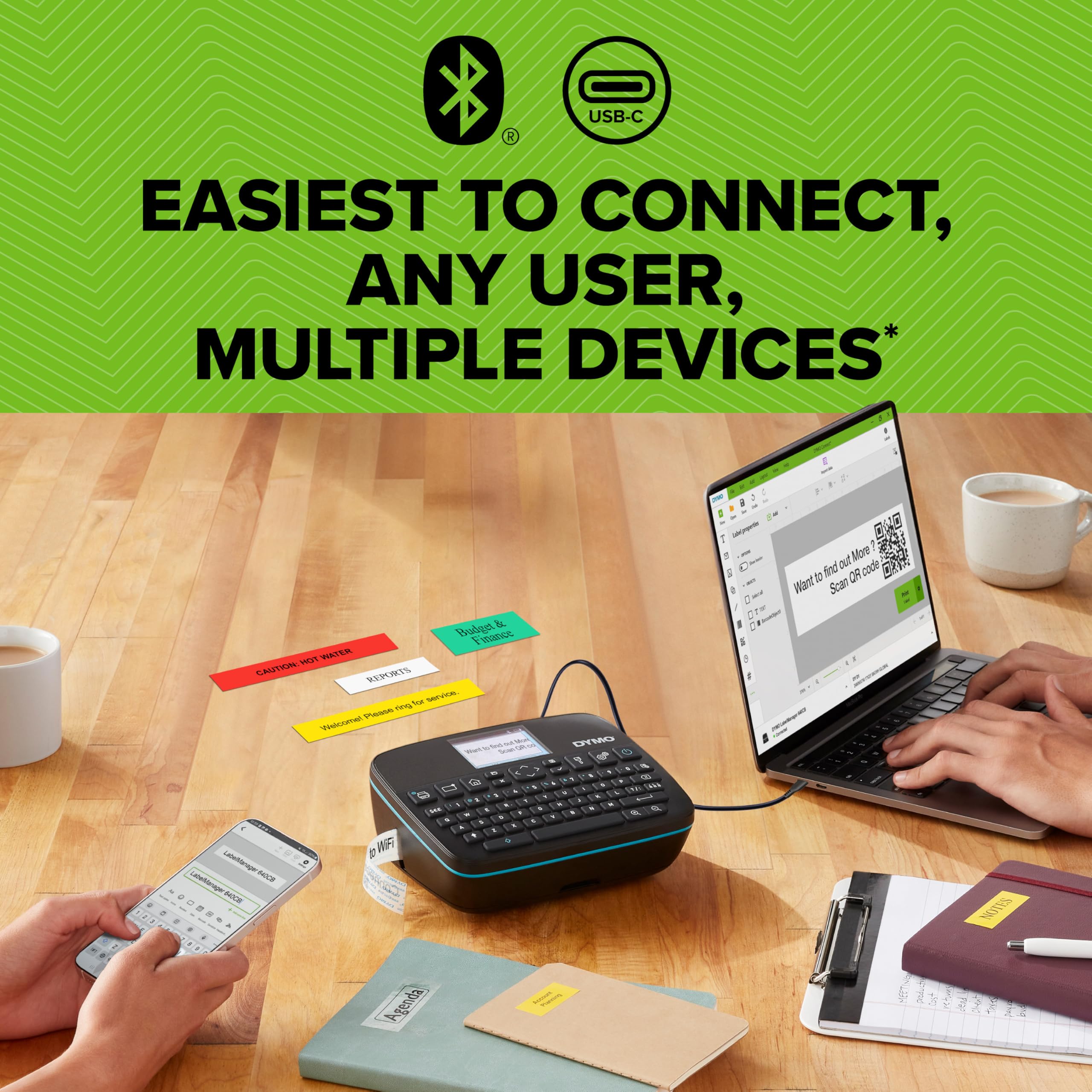 Dymo Labelmanager Executive 640 Cb Portable Label Printer | Compact Label Maker Machine With Qwerty Keyboard | Bluetooth & Usb C