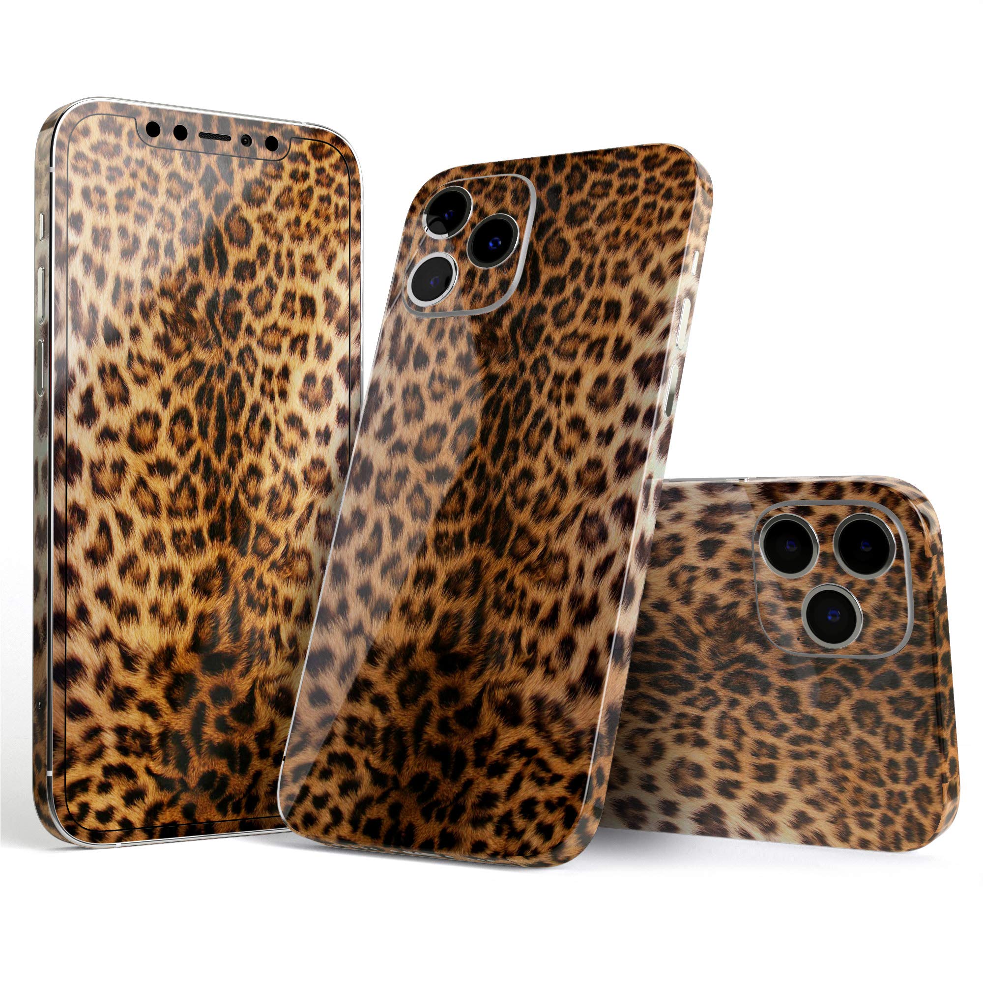 Design Skinz Full Body Skin Decal Wrap Kit Compatible With Iphone 11 Pro Max (Screen Trim & Back Skin)   Mirrored Leopard Hide