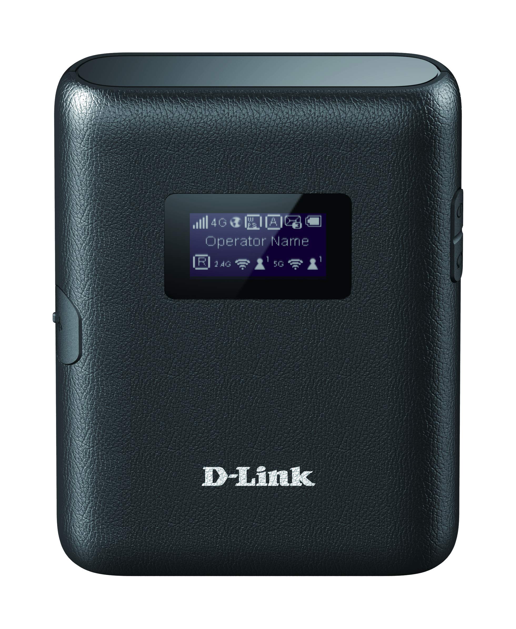 D-Link DWR-933 4G+ LTE-Advanced Cat 6 Wi-Fi Hotspot, 300 Mbps, Portable, Battery-Powered Up to 14 Hours, Dual-Band Wireless AC12