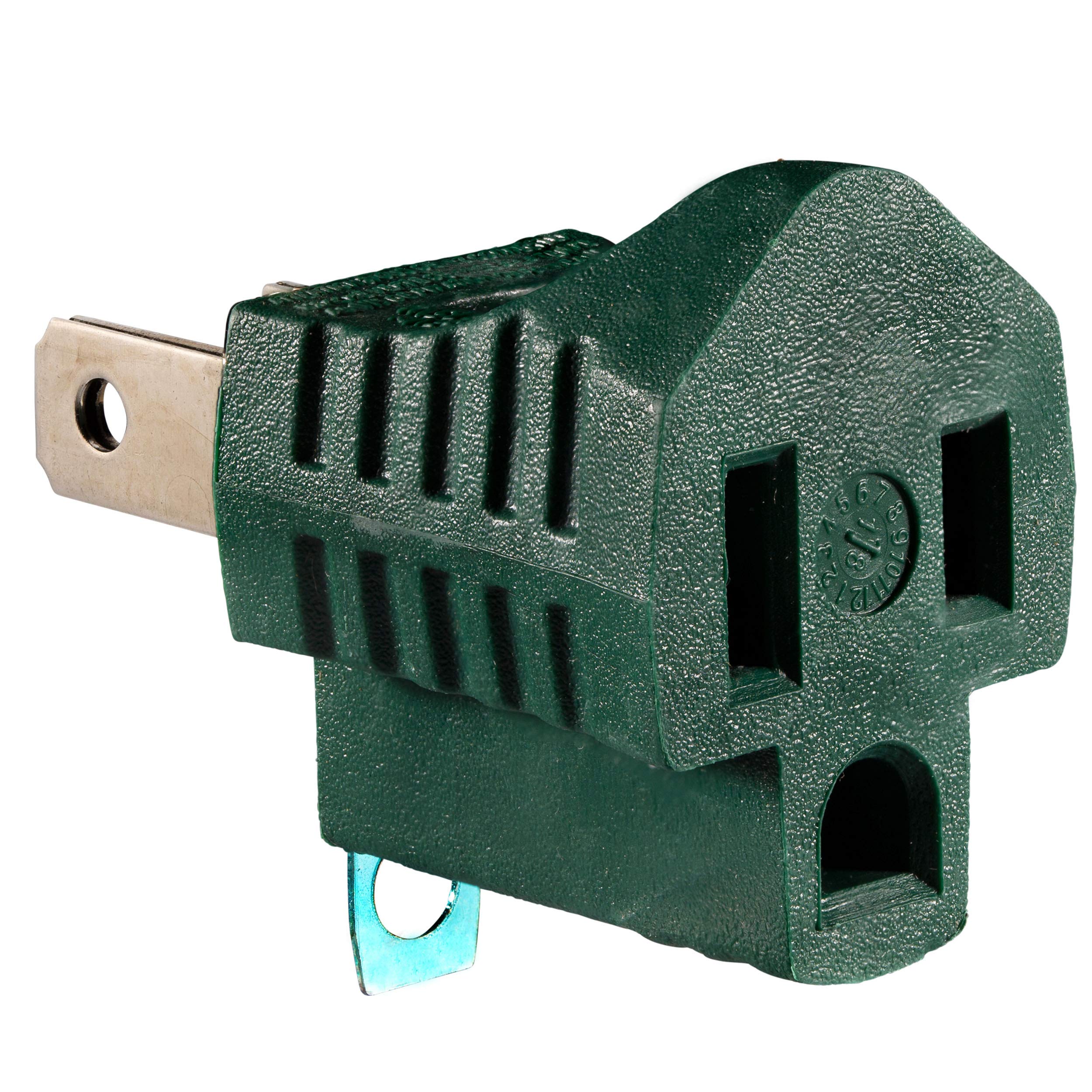 2 Prong To 3 Prong Outlet Adapter, Polarized Grounding Converter Etl Two Prong To Three Prongs Outlets 4 Pack Green Etl Listed