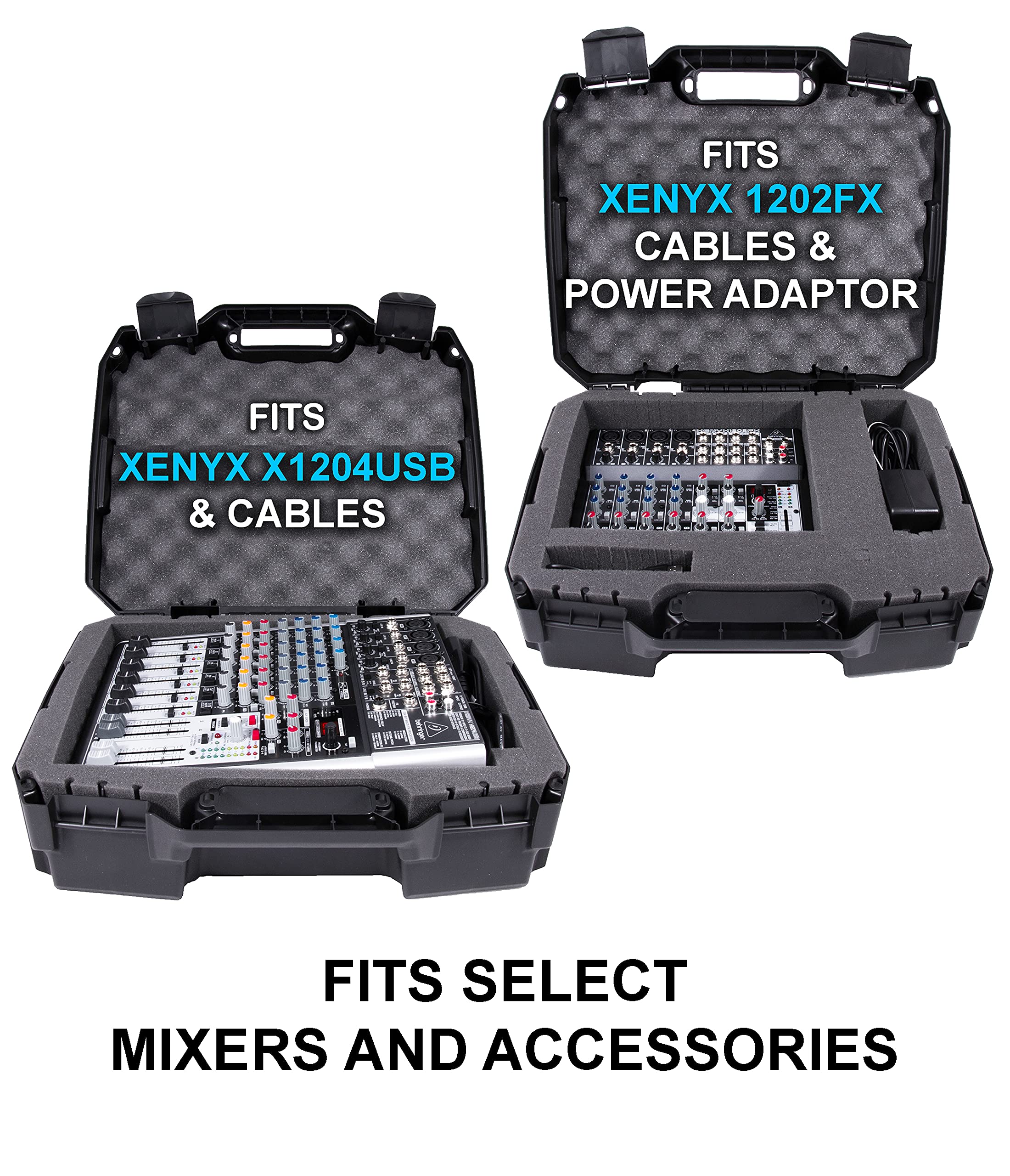 Casematix 17'' Hard Shell Audio Mixer Travel Case Compatible With Behringer Xenyx X1204Usb, 1204Usb, Qx1204Usb, Q1204Usb, 1202Fx