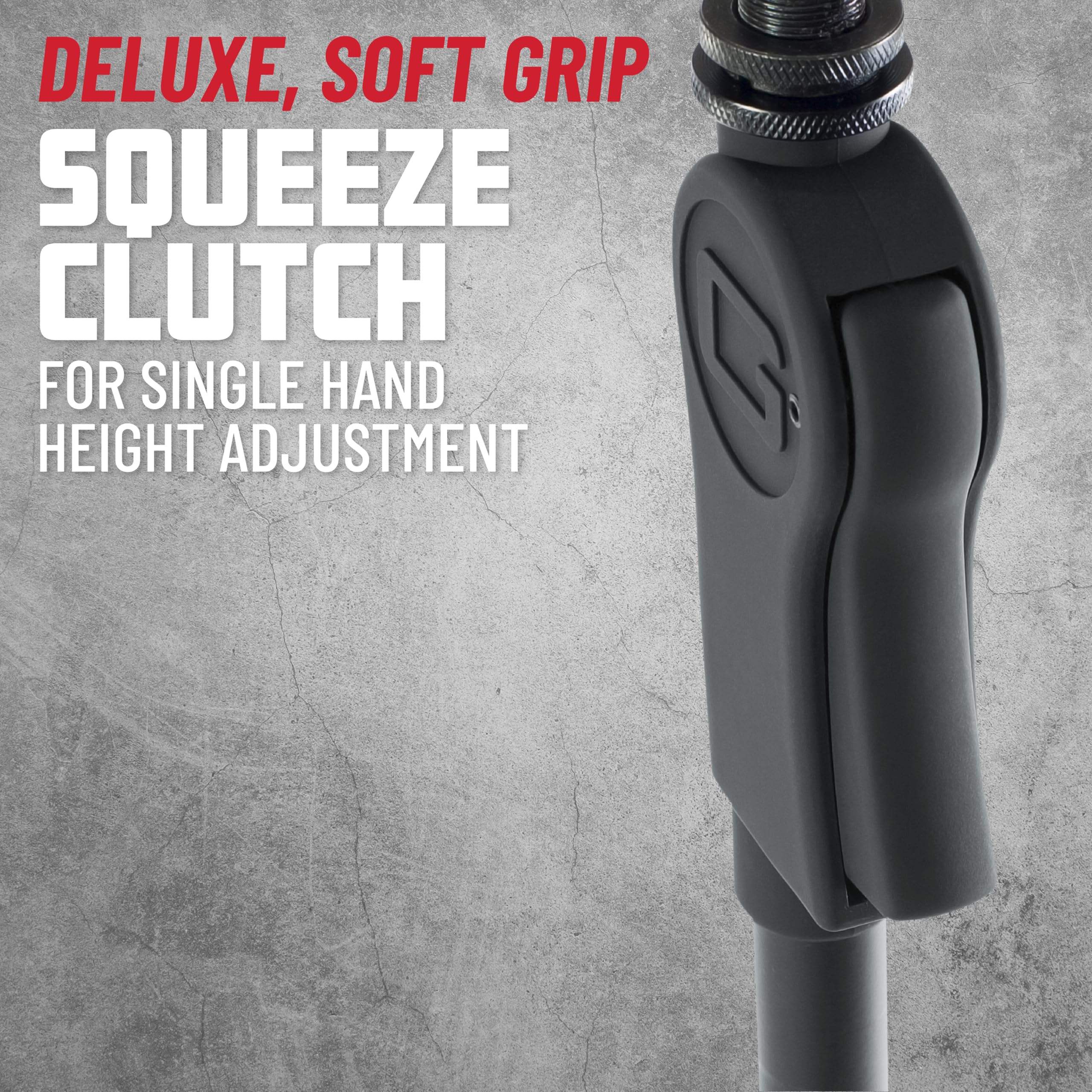 Gator Frameworks Microphone Stand With 10 Weighted Base And Deluxe Soft Grip Squeeze Height Adjustment, (Gfw-Mic-1001)