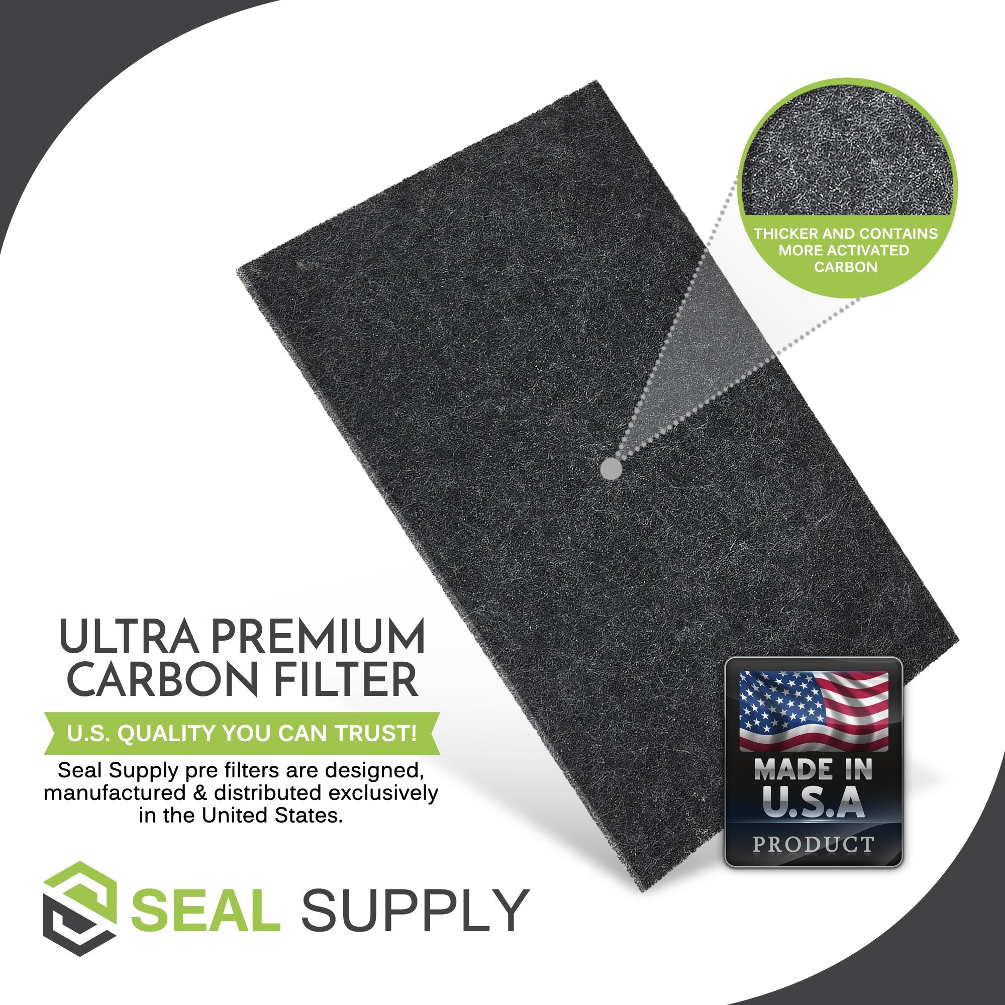 Seal Supply 4 Pack Of Hrf K1 Carbon Activated Pre Filters Precut Compatible With Honeywell Air Purifier Models: Hfd 120 Q, Hfd 3