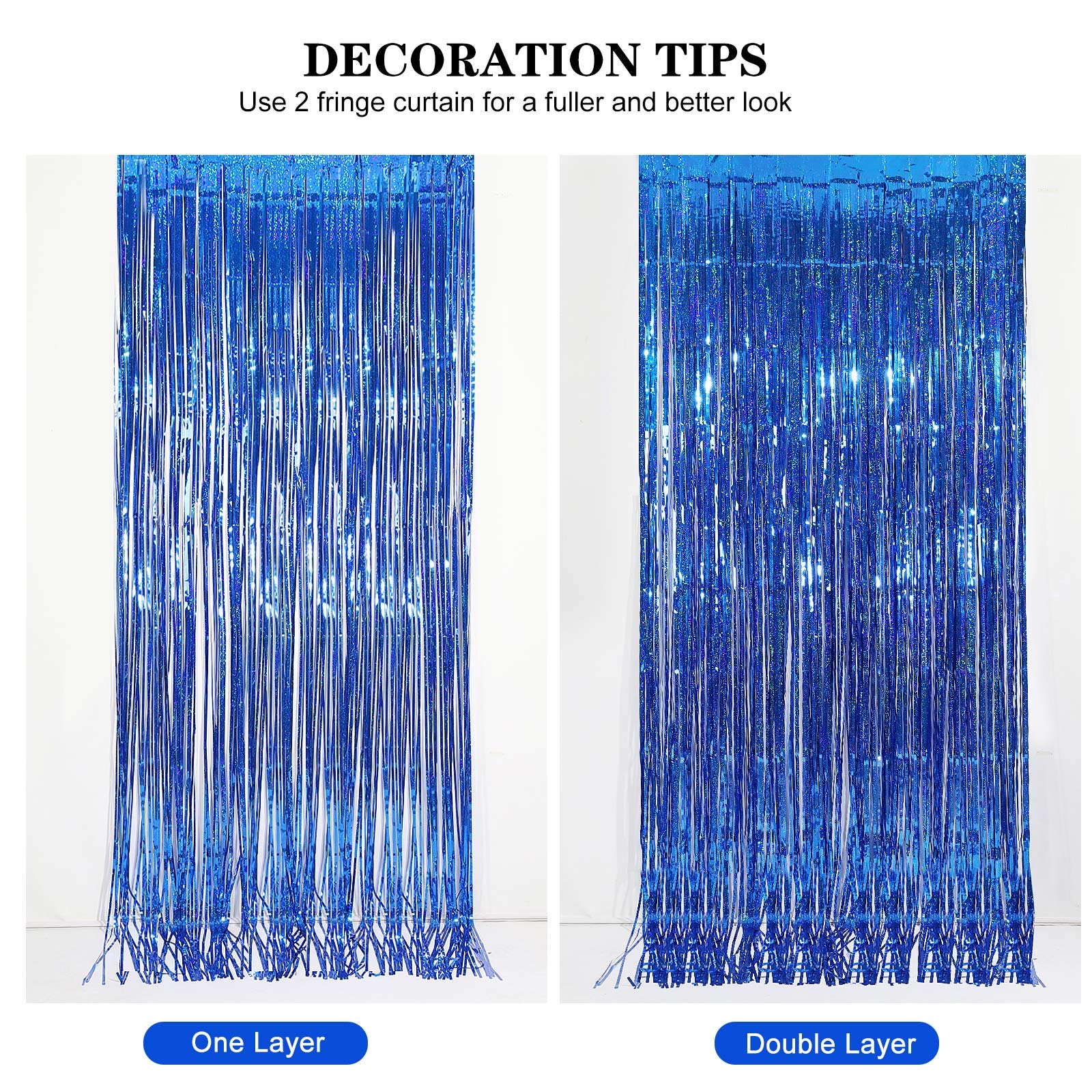 Cylmfc Foil Fringe Curtain   2 Packs 3Ftx8Ft Metallic Curtain Backdrop For Birthday Party Decorations Photo Booth Backdrop Chris