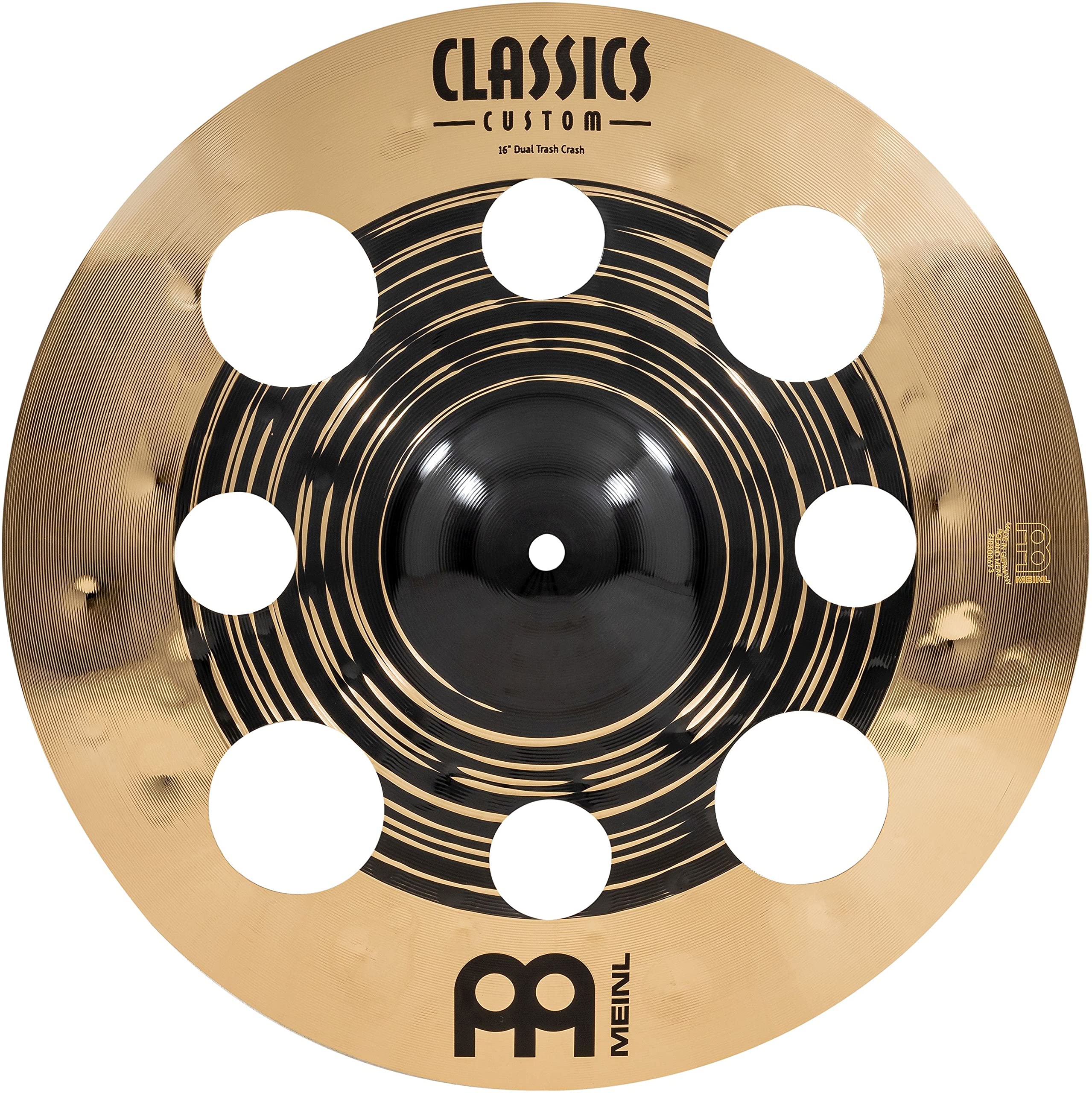 Meinl Cymbals Classics Custom Dual 16'' Trash Crash Cymbal For Drum Set, Dark/Brilliant   Made In Germany   B12 Bronze, 2 Year W