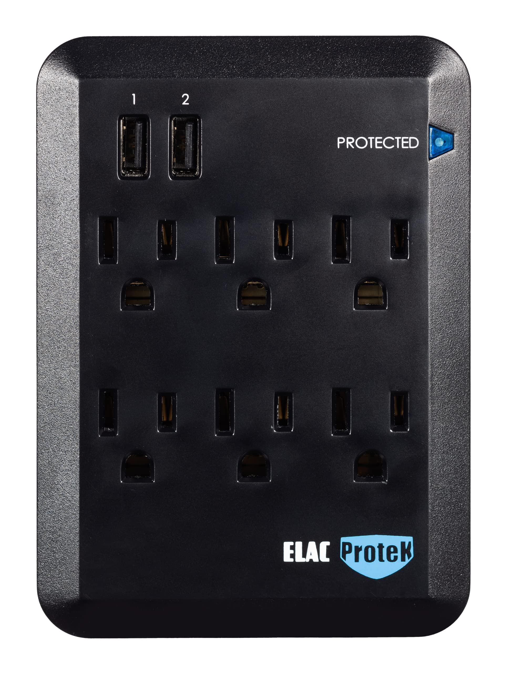ELAC Protek 6 Outlet Surge Protector/Power Conditioner with Dual USB