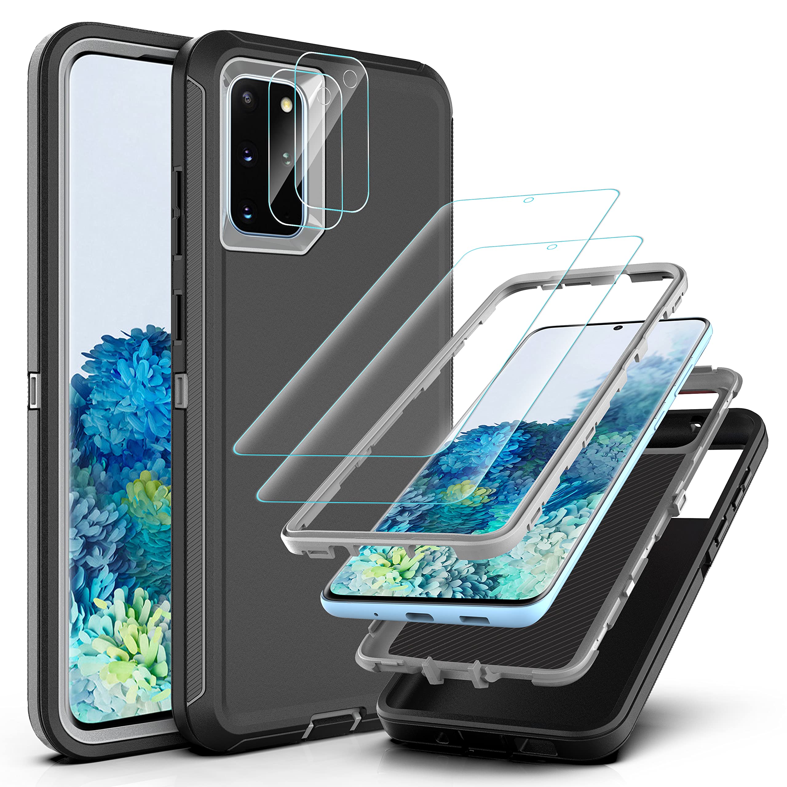 Ymhxcy Three Layer Protection Series Case For Samsung Galaxy S20 Plus 6.7 Inch,With [ Flexible Tpu Film And Camera Lens Film] 2