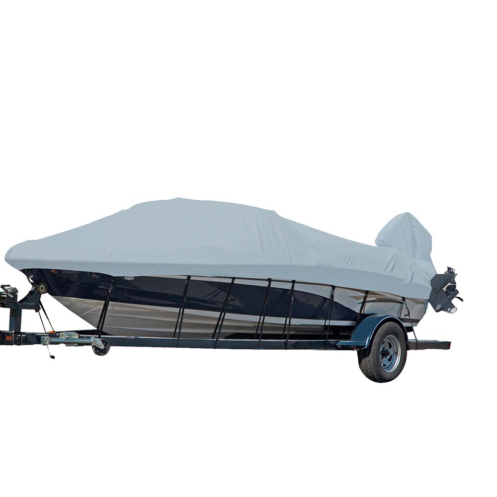 Carver Sun-Dura&Reg; Styled-To-Fit Boat Cover F/20.5&#39; V-Hull Runabout Boats W/Windshield &Amp; Hand/Bow Rails - Grey,WBAUVB0CHFTVCDB
