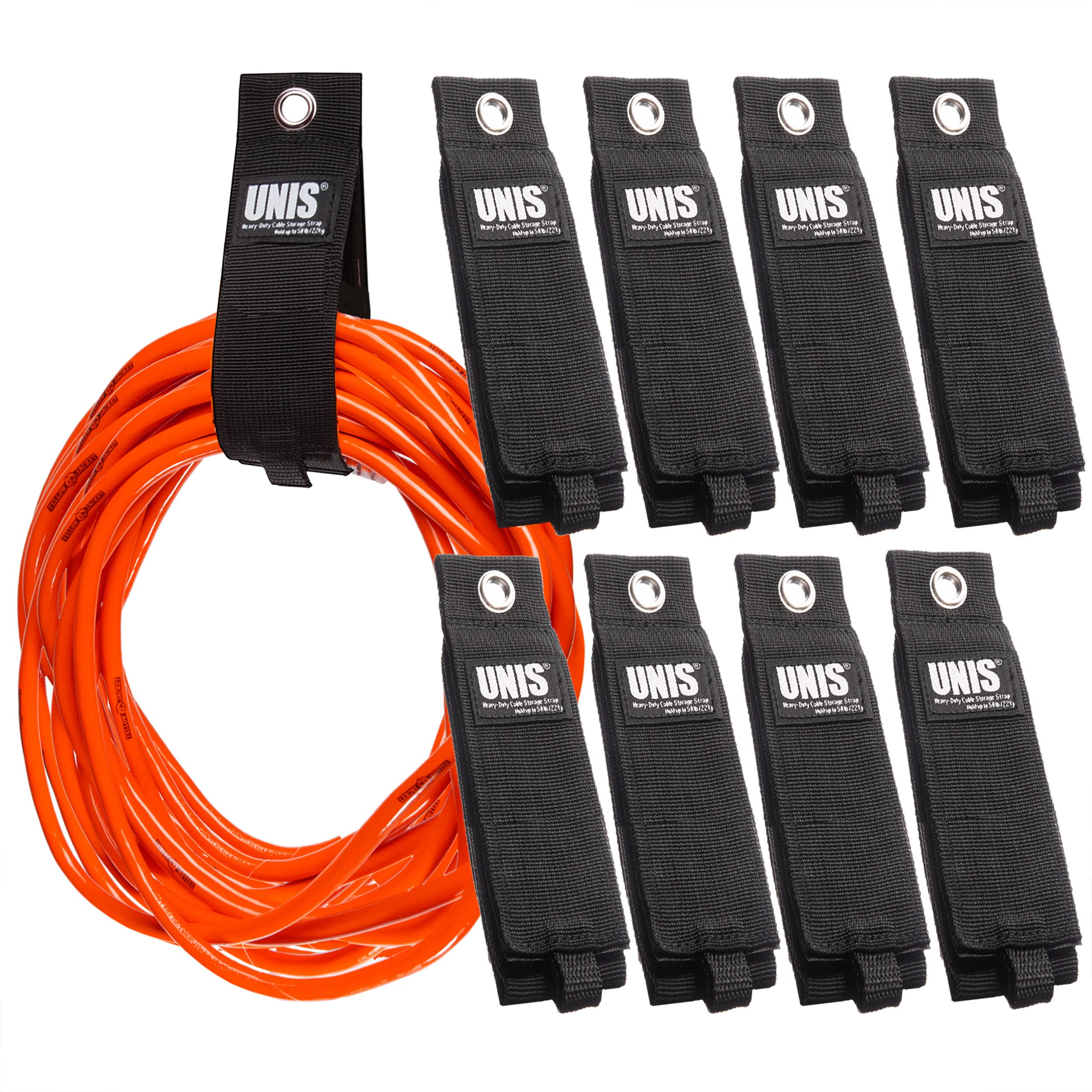 8 Pack Heavy Duty Large 13 Inch Extension Cord Storage Extendable Cable Ties Strap Loop Hanger Organizer For Cable, Hose, Power