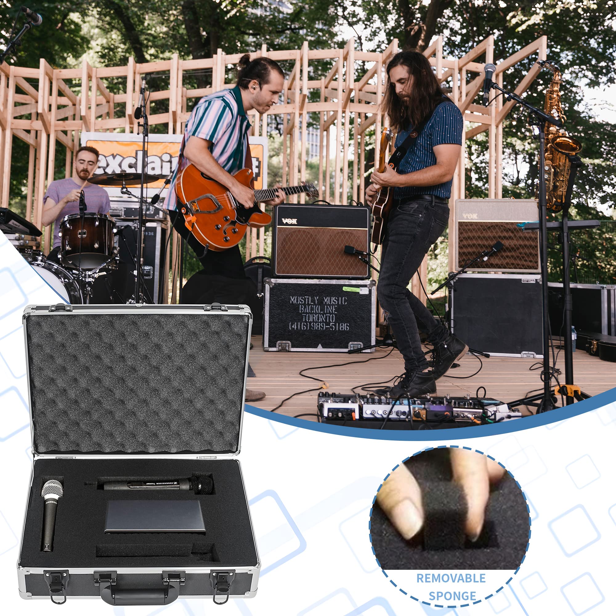 Ithwiu 17 Inch Hard Shell Carrying Case Ideal For Wireless Mic System Storage & Camera Gear Transportation, Aluminum Alloy Sturd