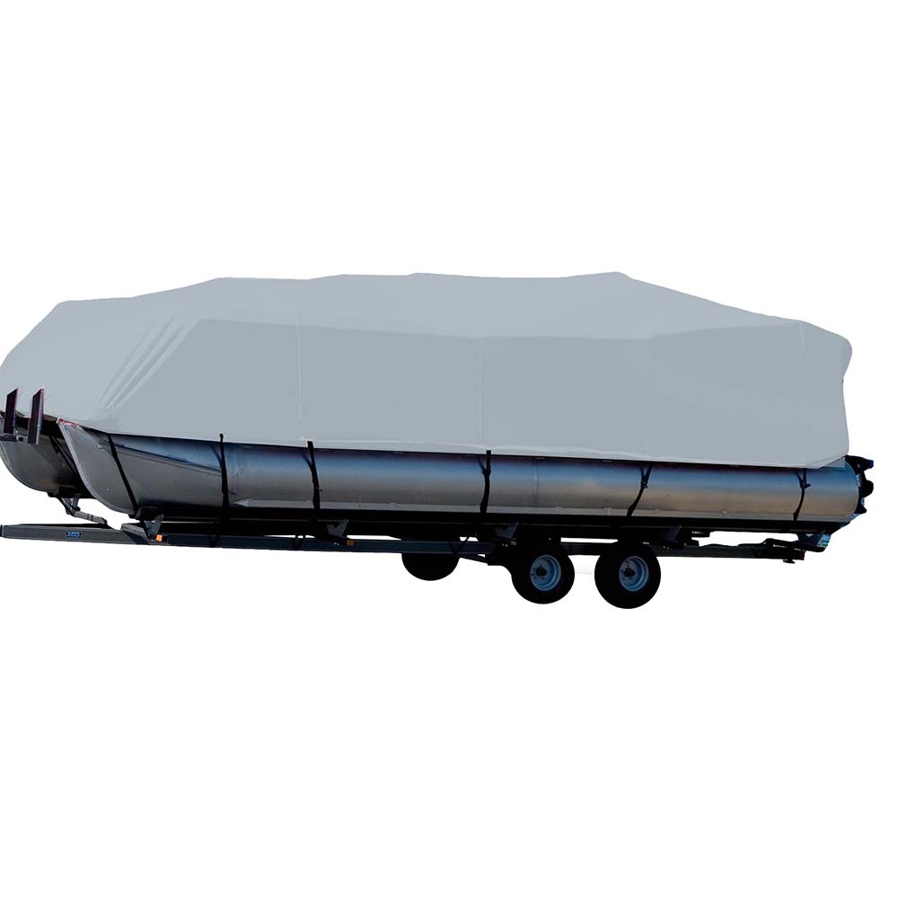 Carver Sun-Dura&Reg; Styled-To-Fit Boat Cover F/24.5&#39; Pontoons W/Bimini Top &Amp; Partial Rails - Grey,WBAUVB0CGP5BGLQ