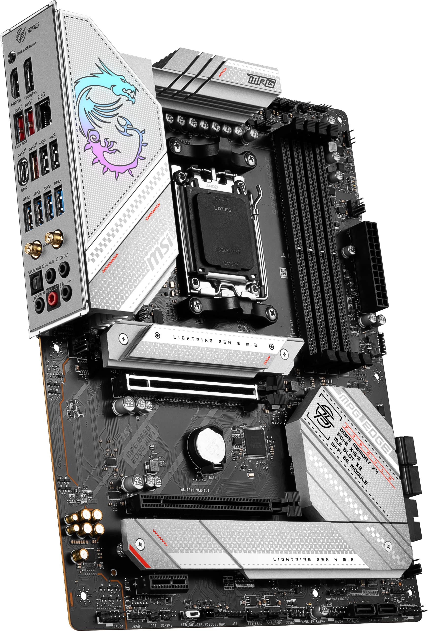 Msi Mpg B650 Edge Wifi Gaming Motherboard (Amd Am5 Atx Ddr5 Pcie 4.0 M.2 Sata 6Gbs Usb 3.2 Gen 2 Hdmidp Wi Fi 6E Amd Ryzen 7000