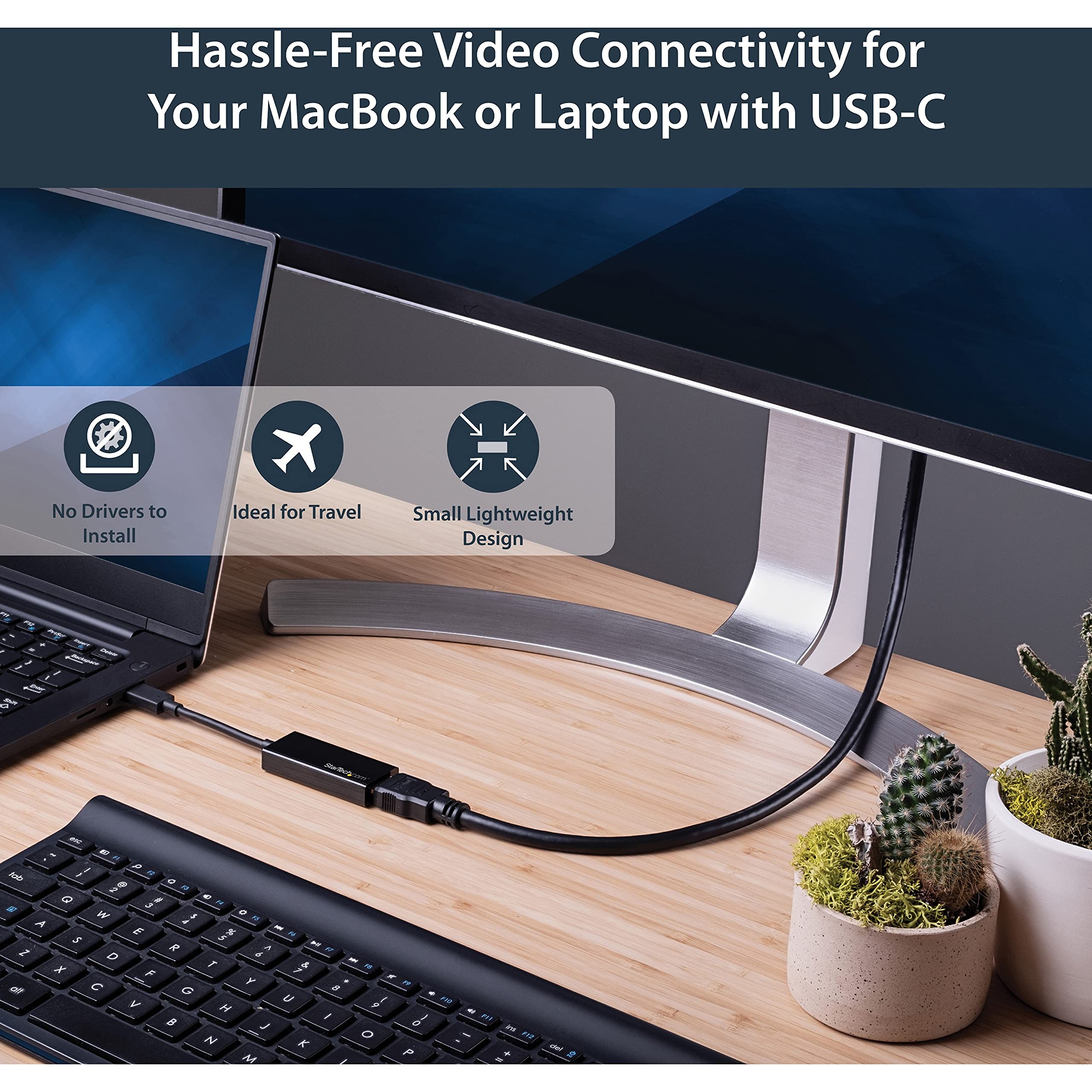 Startech.Com Usb C To Hdmi Video Adapter Converter   4K 30Hz   Thunderbolt 3 Compatible   Usb 3.1 Type C To Hdmi Monitor Travel