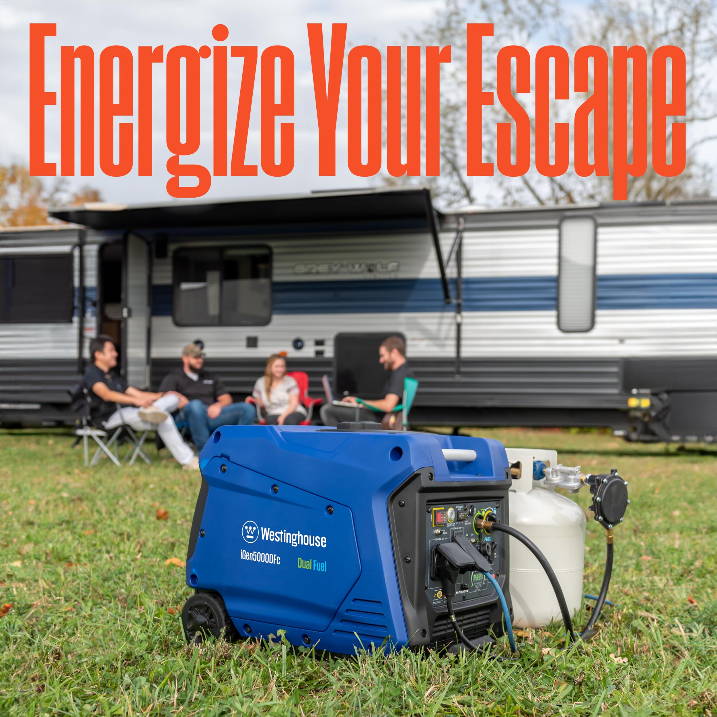 Westinghouse Outdoor Power Equipment 4500 Peak Watt Super Quiet Dual Fuel Portable Inverter Generator, Remote Electric Start, Ga