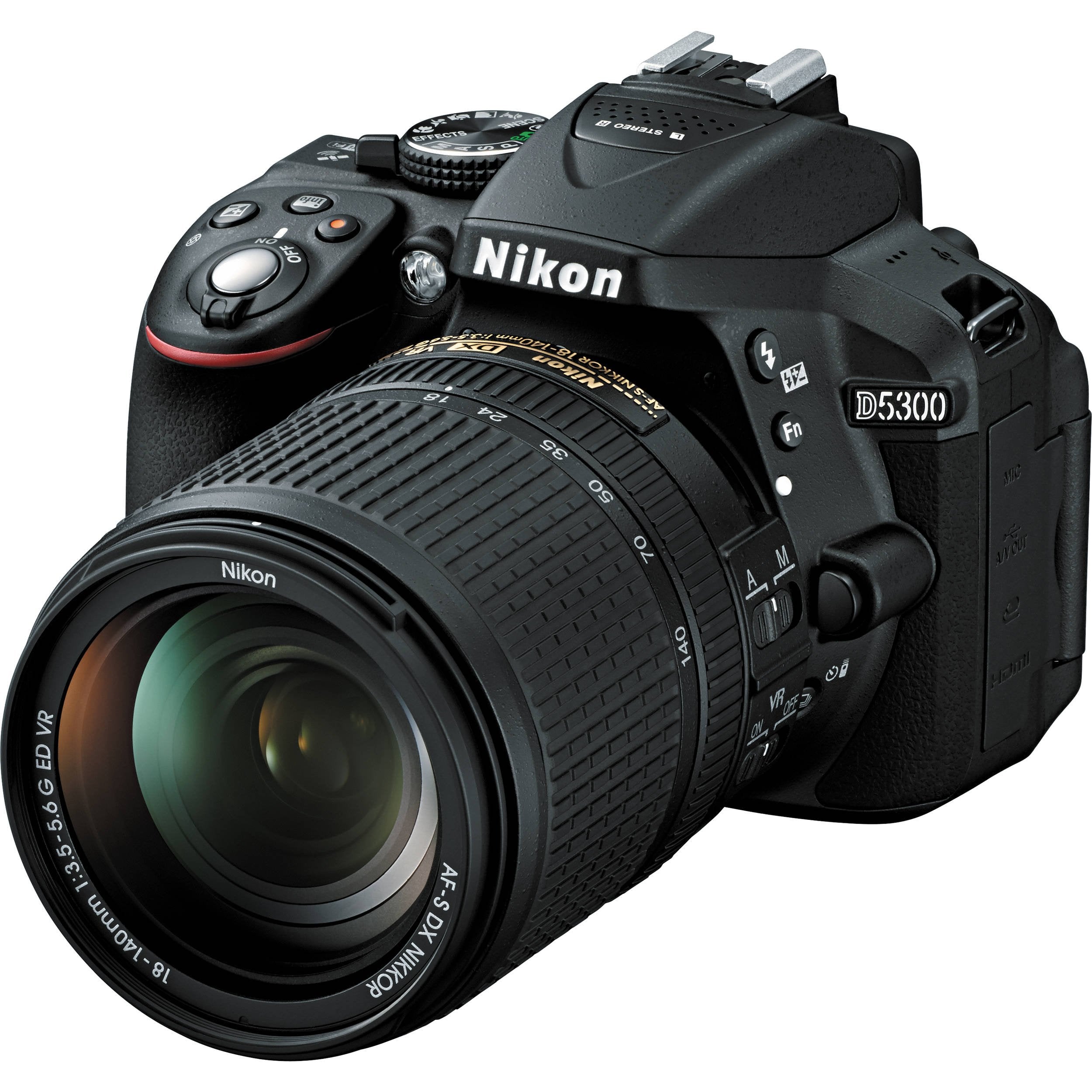 Nikon D5300 24.2 MP CMOS Digital SLR Camera with 18-140mm f/3.5-5.6G ED VR Auto Focus-S DX NIKKOR Zoom Lens (Black)