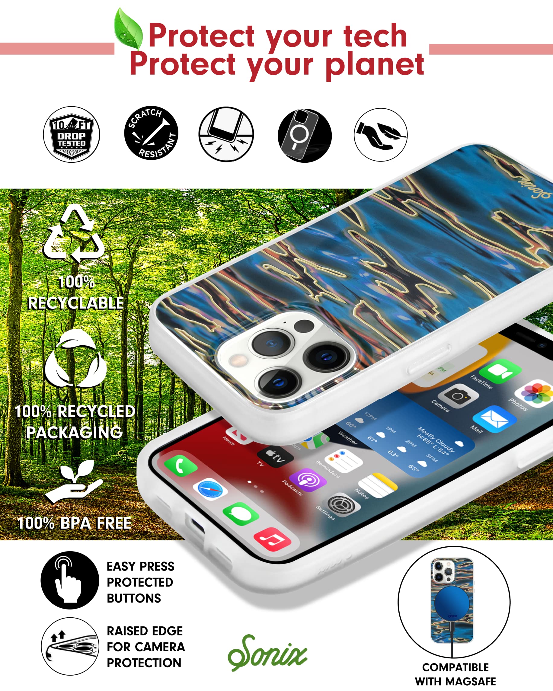 Sonix Case For Iphone 13 Pro | Compatible With Magsafe | 10Ft Drop Tested | Ripple