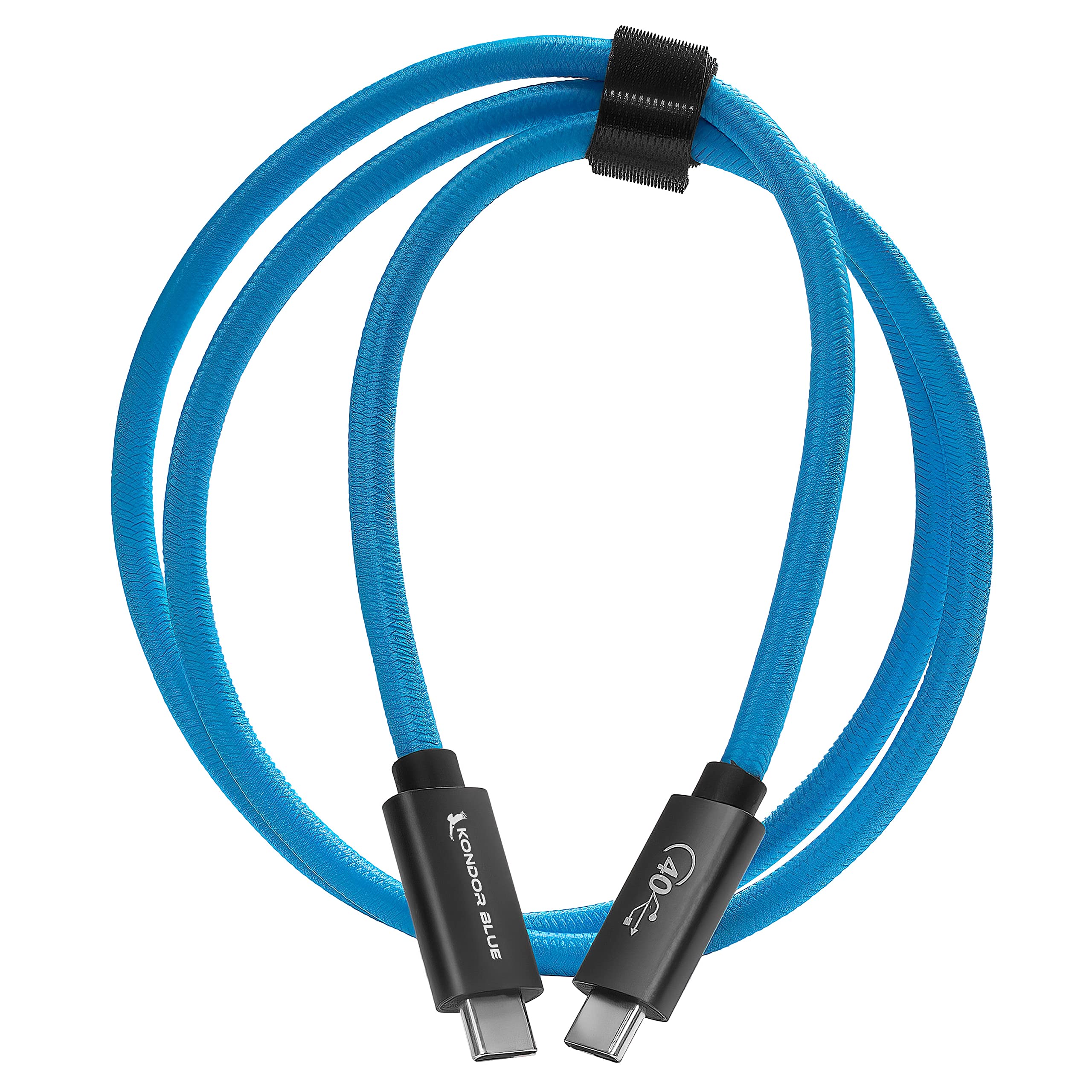 Kondor Blue 6' Usb 4.0 Type C Cable | Blazing 40Gb/S Speeds | 5A 100W | Braided Cable | Thunderbolt 4 Compatible