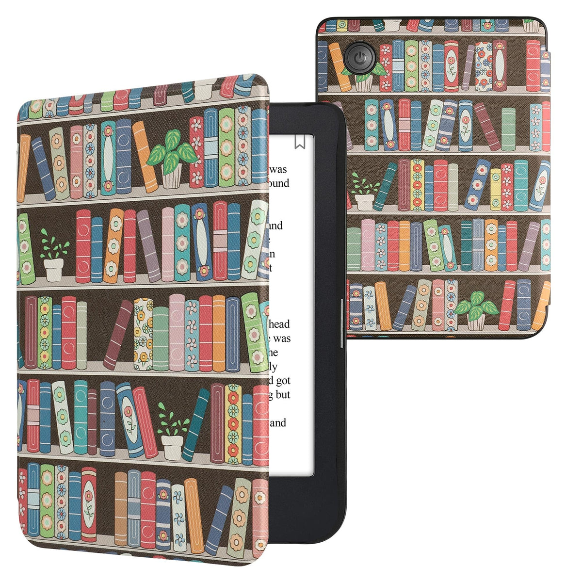 Kwmobile Case Compatible With Kobo Clara 2E / Tolino Shine 4 Case   Ereader Cover   Summer Library Blue/Green/Dark Pink