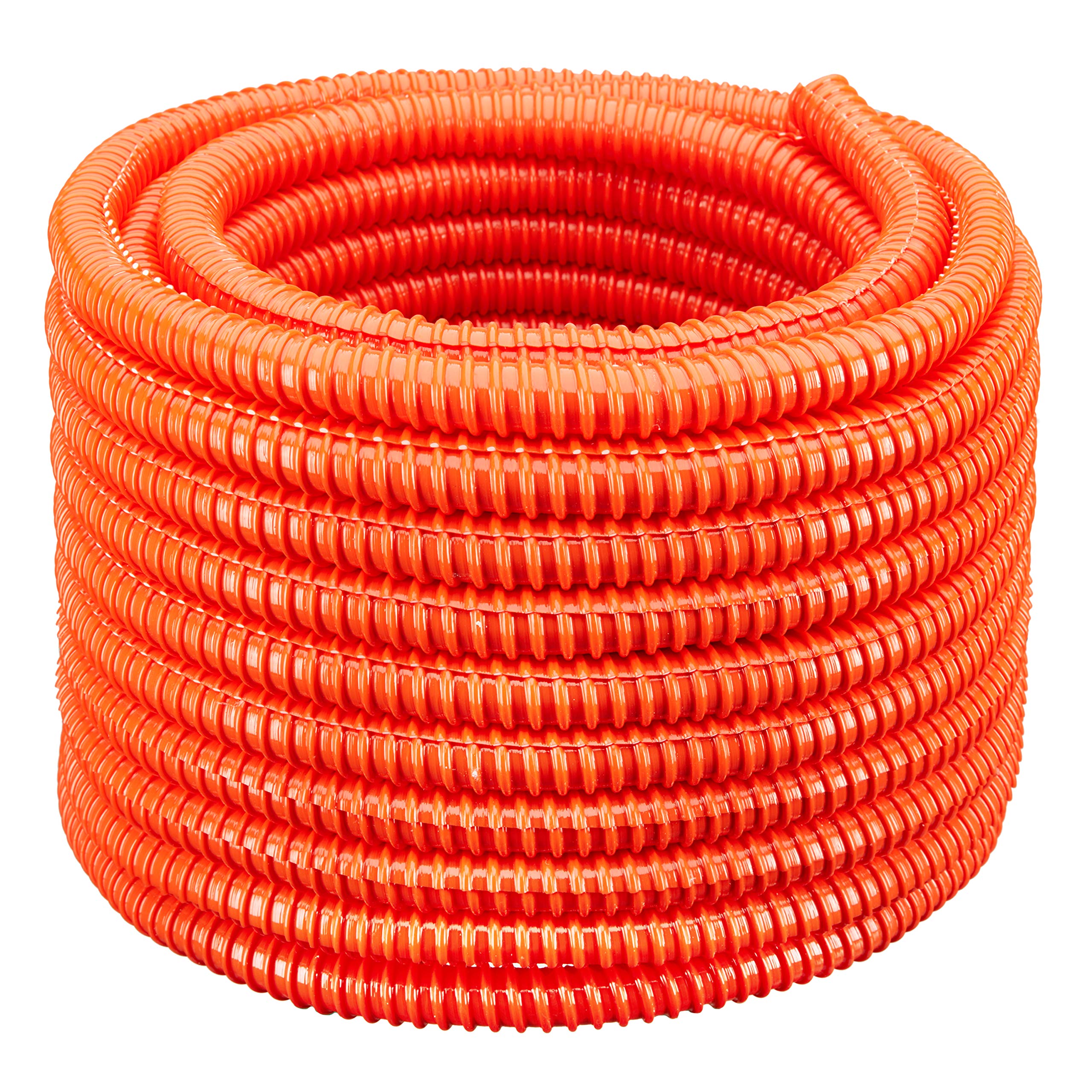(1 1/2'' Dia X 100 Ft, Orange) Hydromaxx Flexible Corrugated Pvc Split Tubing And Convoluted Wire Loom   Uv Stabilized   Rated F