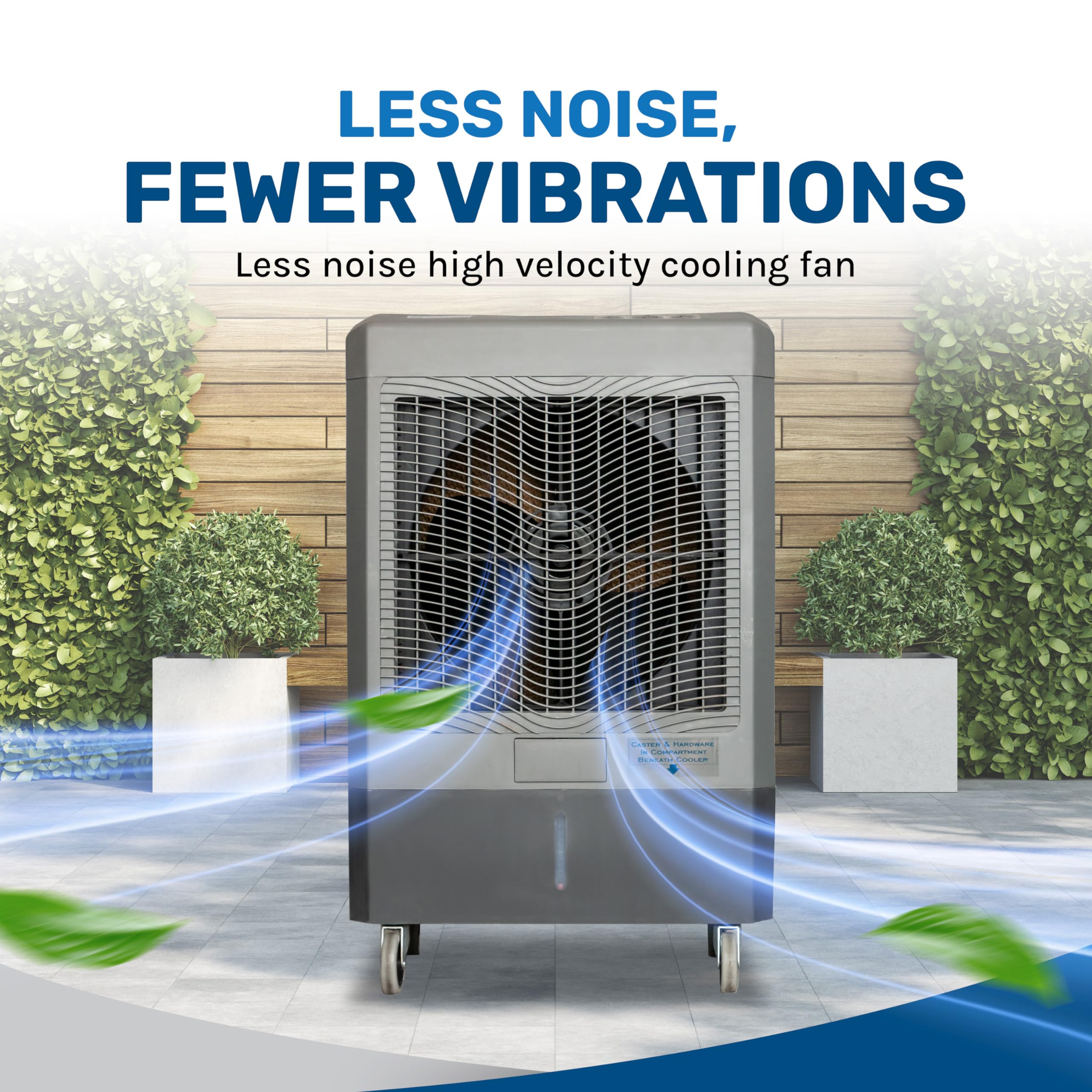 Portable Swamp Coolers   5300 Cfm Mc61M Evaporative Air Cooler With 3 Speed Fan   Water Cooler Fan 1600 Sq. Ft. Coverage High Velocity Outdoor Cooling Fan Swamp Cooler By Hessaire   Gray