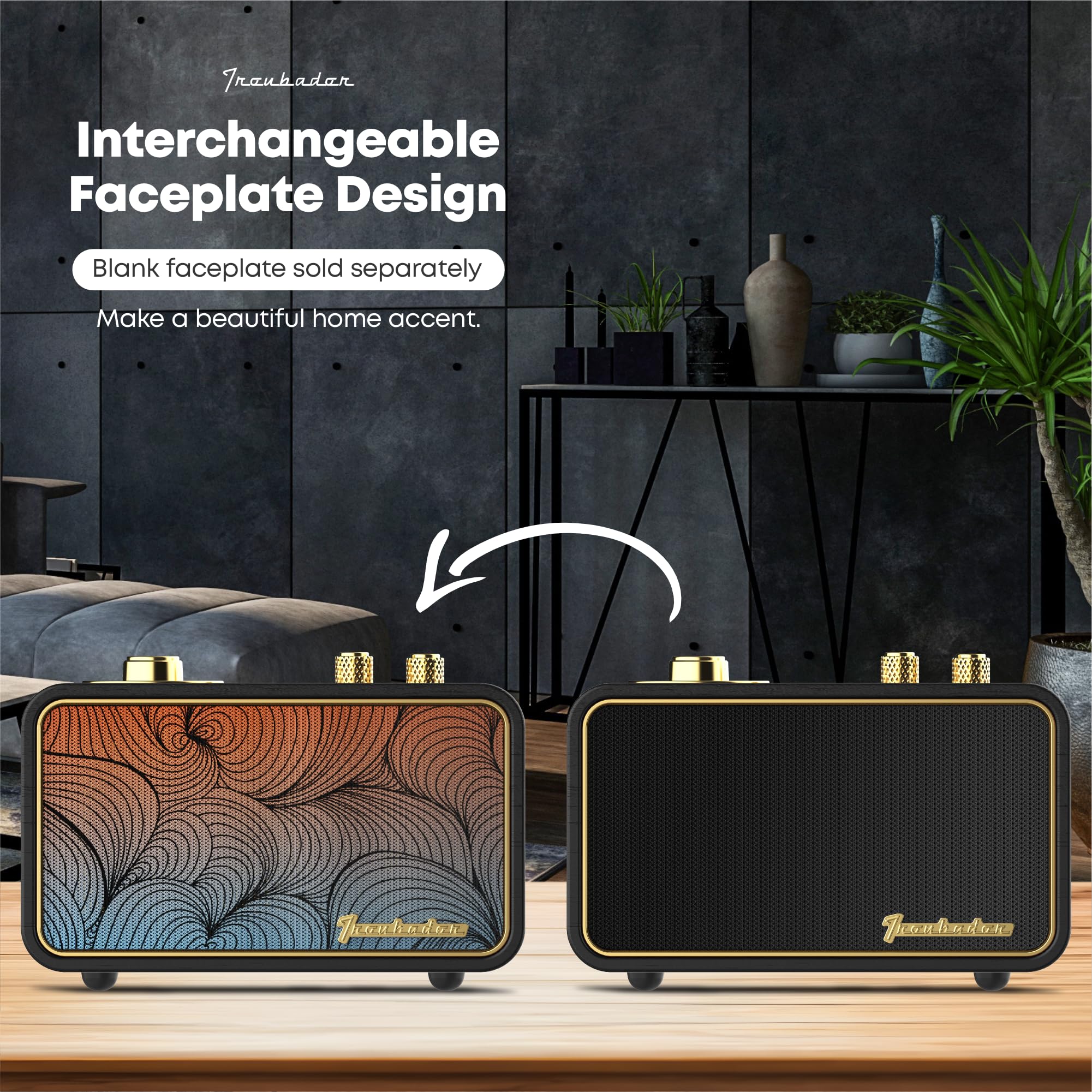 Trenbader Retro Bluetooth Speaker Artlink Stero Wireless Speaker Walnut Wooden Am/Fm Radio Small Vintage Bluetooth Speaker With