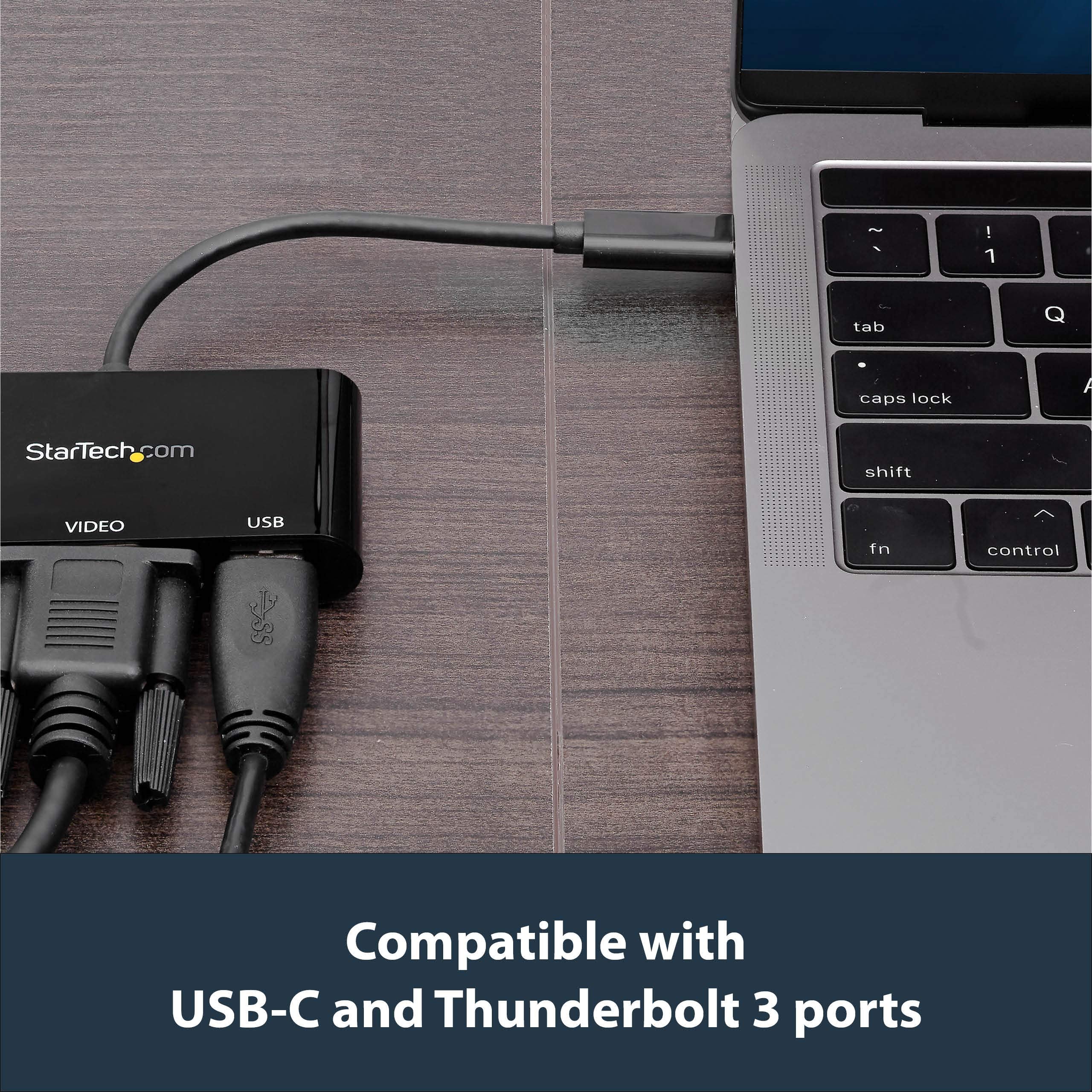 Startech.Com Usb-C Vga Multiport Adapter - Usb-A Port - With Power Delivery (Usb Pd) - Usb C Adapter Converter - Usb C Dongle (C