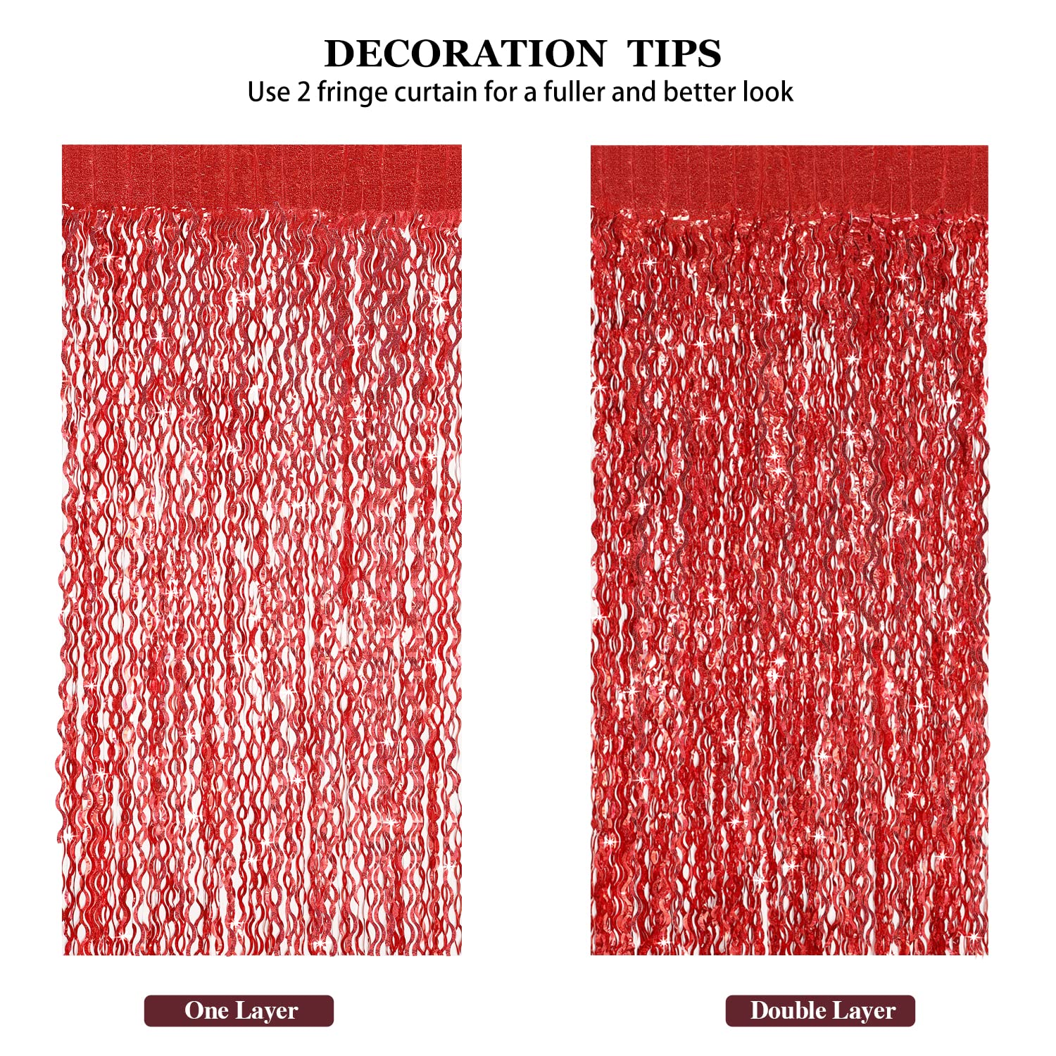 3 Pack Red Backdrop Curtain   Cylmfc 3.3 Ft X 6.6 Ft Foil Backdrop Curtain Streamers Birthday Decorations For Birthday Party Chr