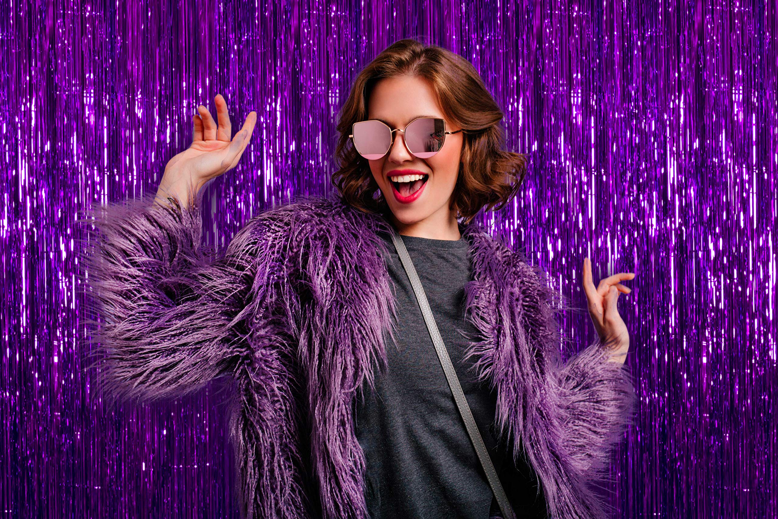 Metallic Purple Foil Fringe Tinsel Curtain 3 X 8 Ft Pack Of 2 Bachelorette Bachelorette Fiesta Engagement Oktoberfest Mermaid Pa