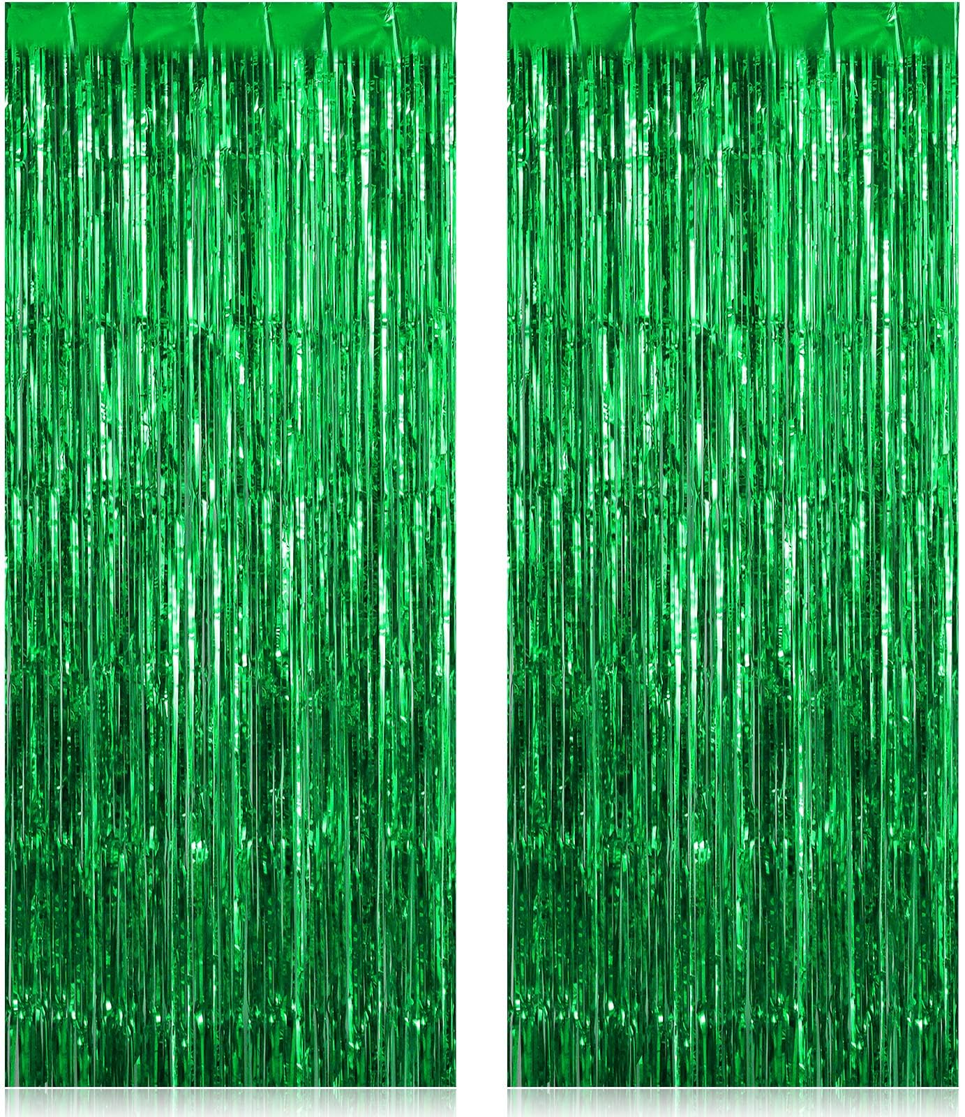2 Pack Fringe Curtains Backdrops, Foil Fringe Curtains, Door Streamers For Birthday Wedding Bridal Shower Holiday Graduation Par