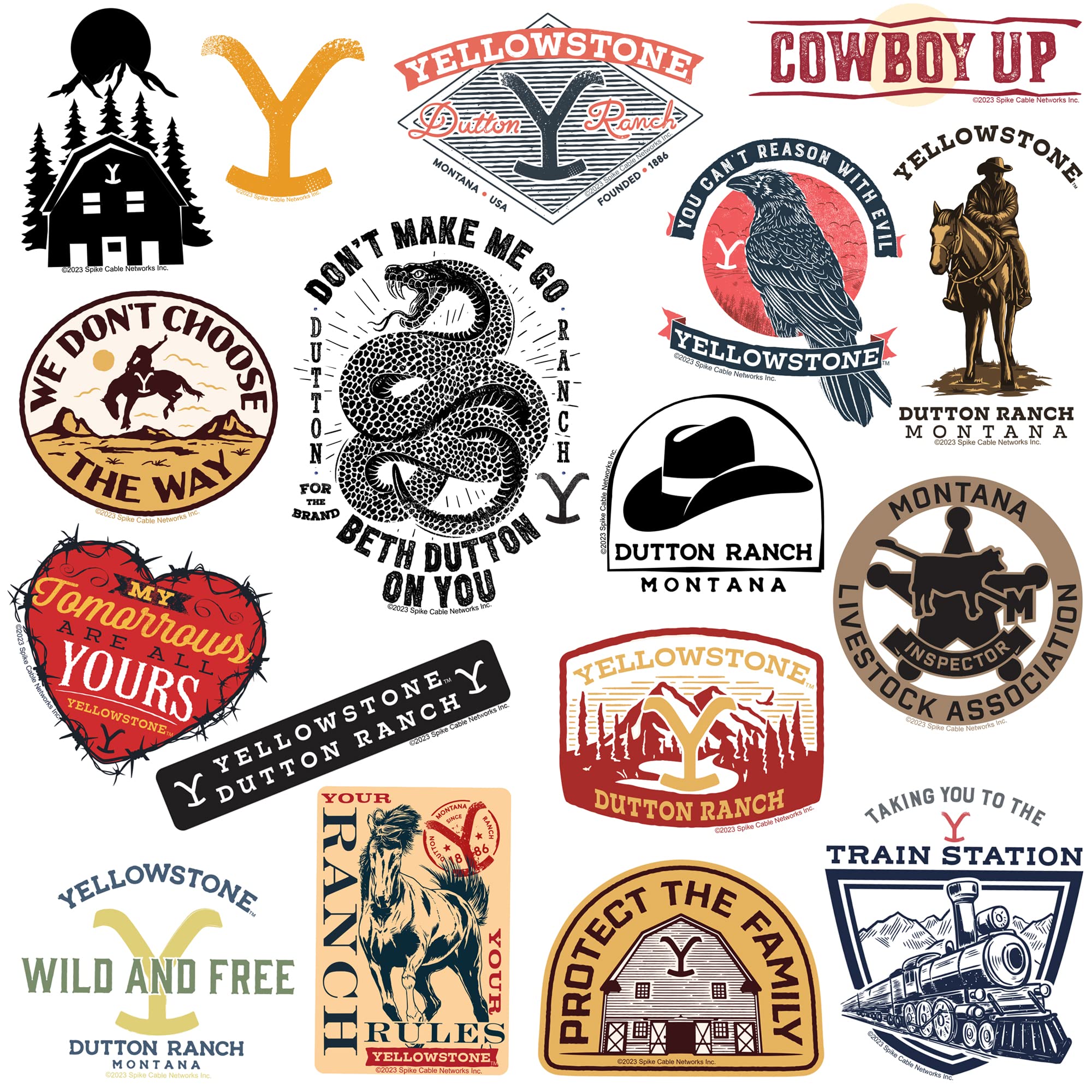 Yellowstone 50Ct Sticker Pack Large Deluxe Stickers Variety Pack   Laptop, Water Bottle, Scrapbooking, Tablet, Skateboard, Indoo